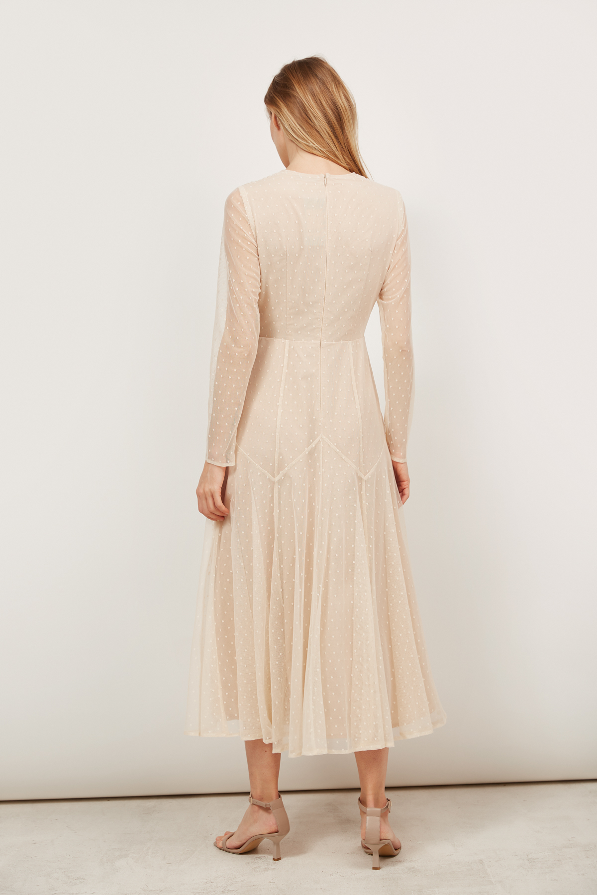 Сукня міді з сітки кремового кольору, фото 5