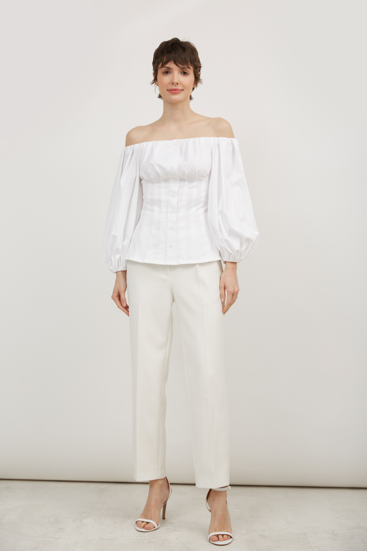 Off-the-shoulder shirt with cotton, photo 2