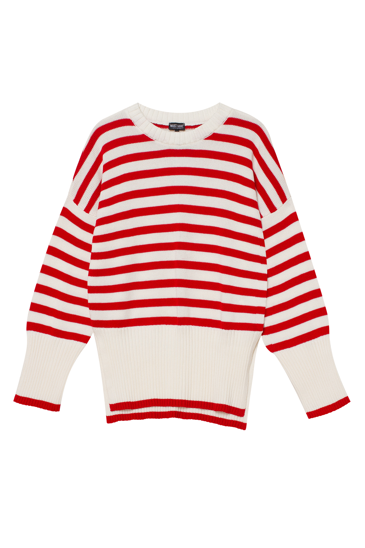 Sweater with milk cotton in red stripes, photo 6
