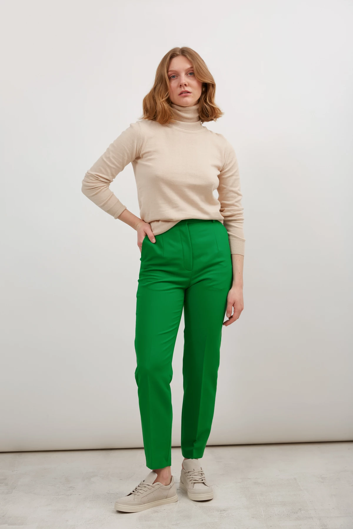 Bright green skinny trousers, photo 1