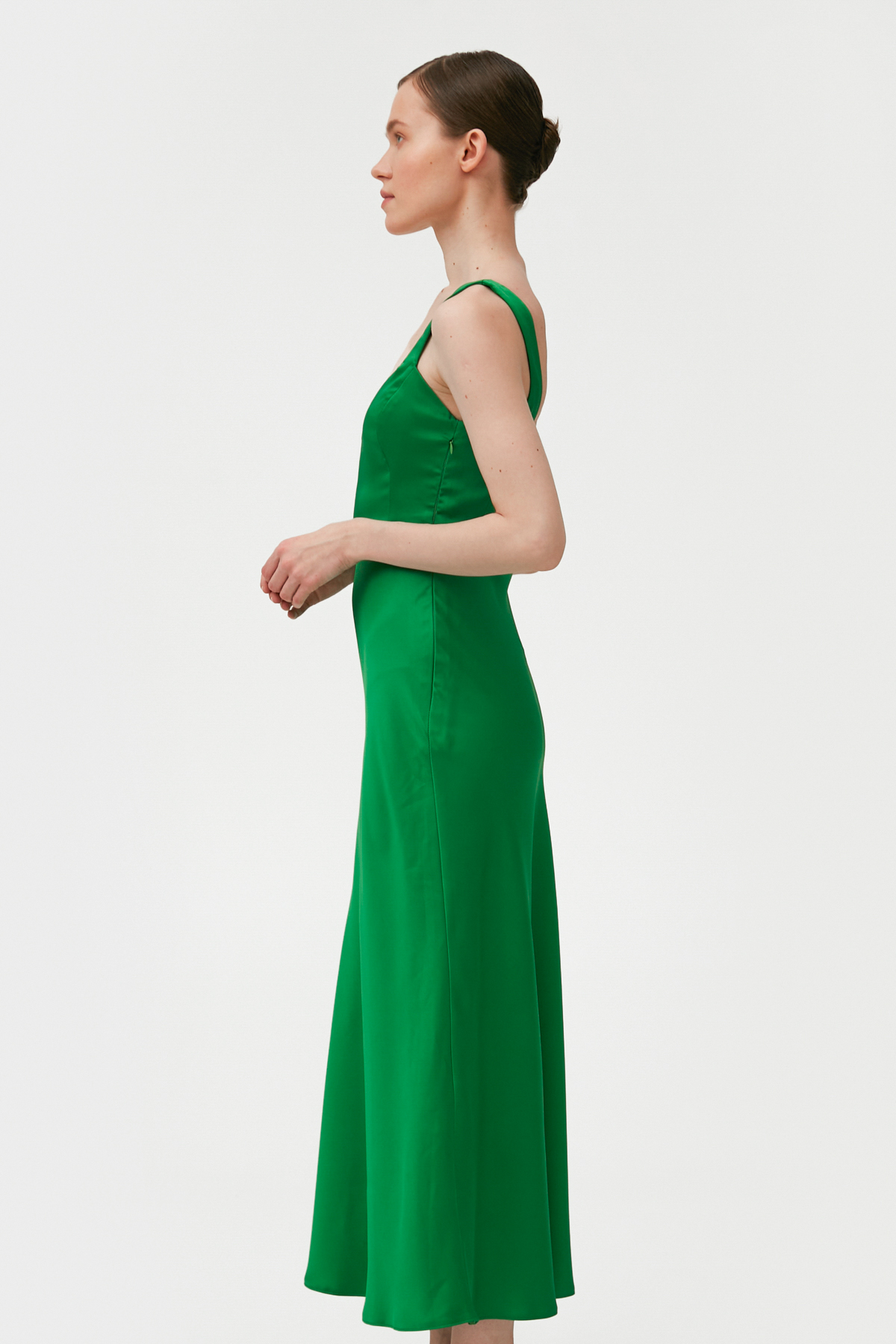 Сатинова сукня зеленого кольору , фото 2