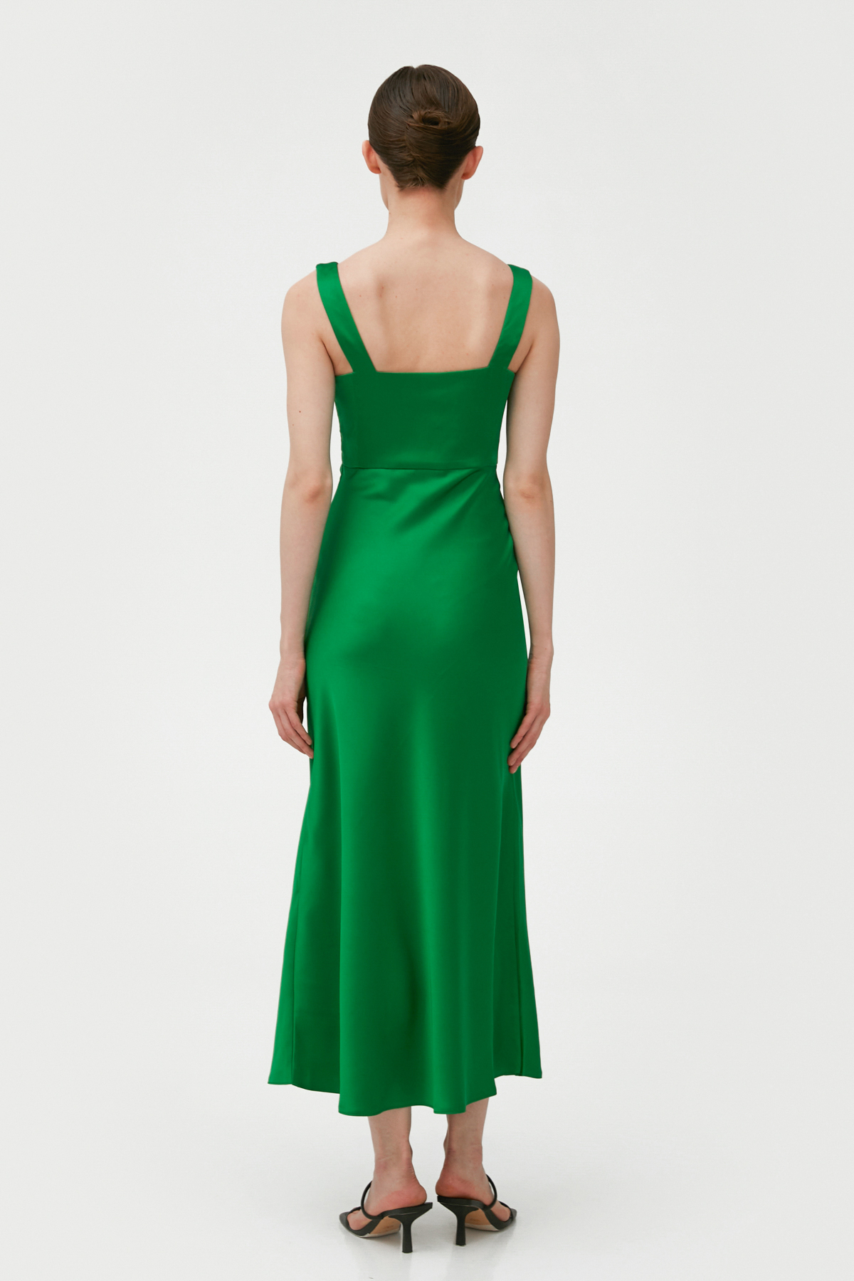 Сатинова сукня зеленого кольору , фото 4