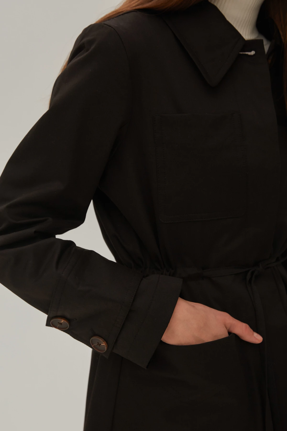 Коротка куртка з плащівки чорного кольору, фото 10
