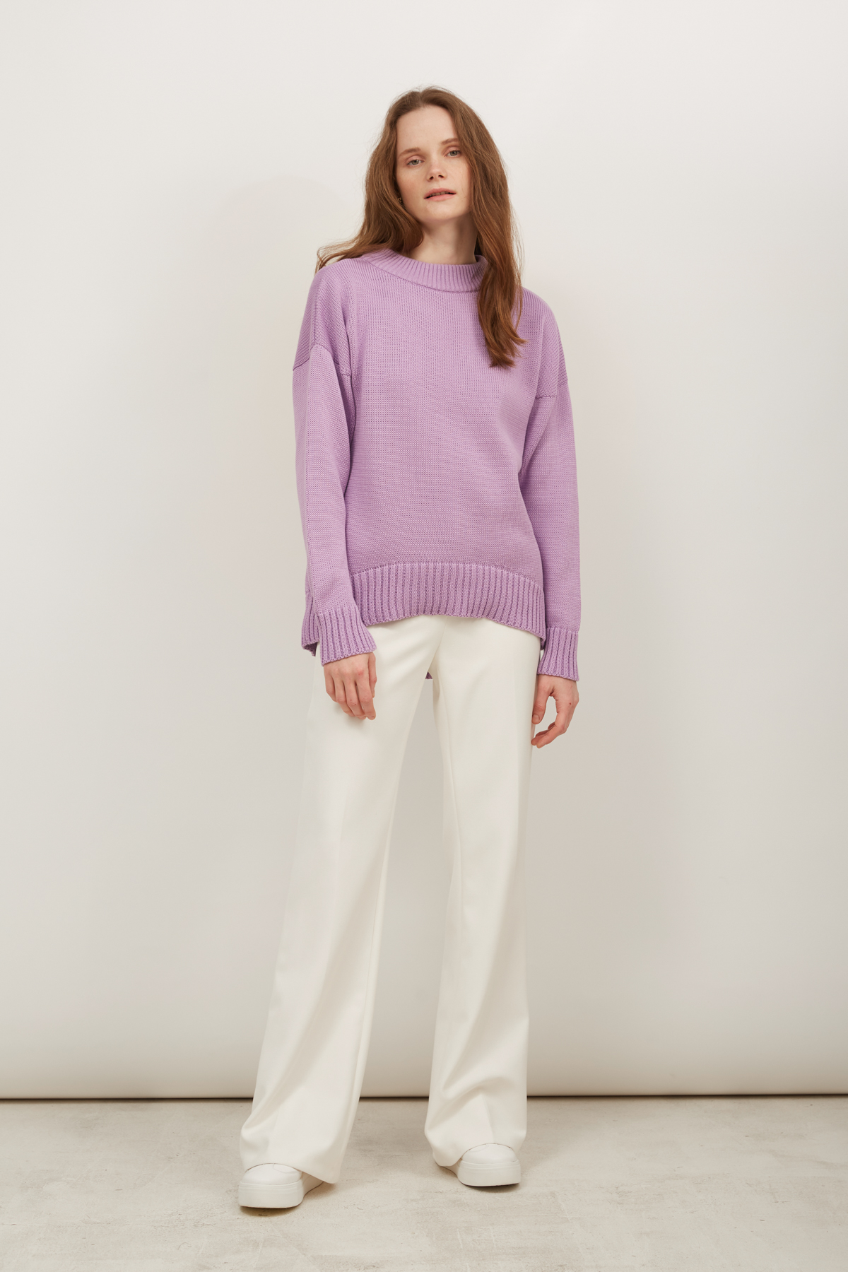 Бавовняний светр лавандового кольору , фото 2