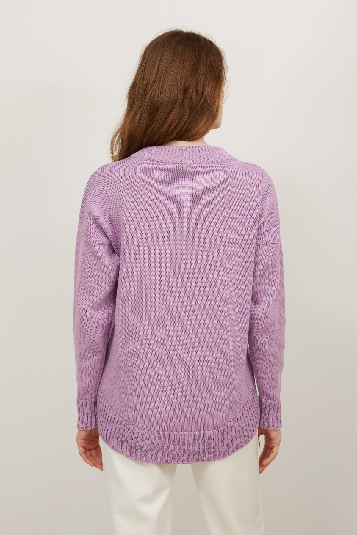 Бавовняний светр лавандового кольору , фото 3