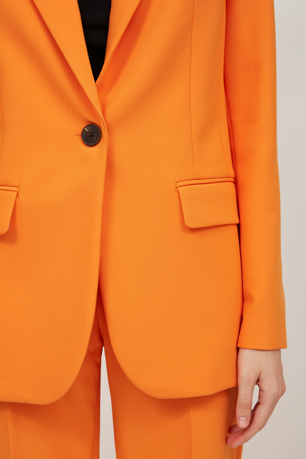 Single-breasted straight-cut orange jacket, photo 4