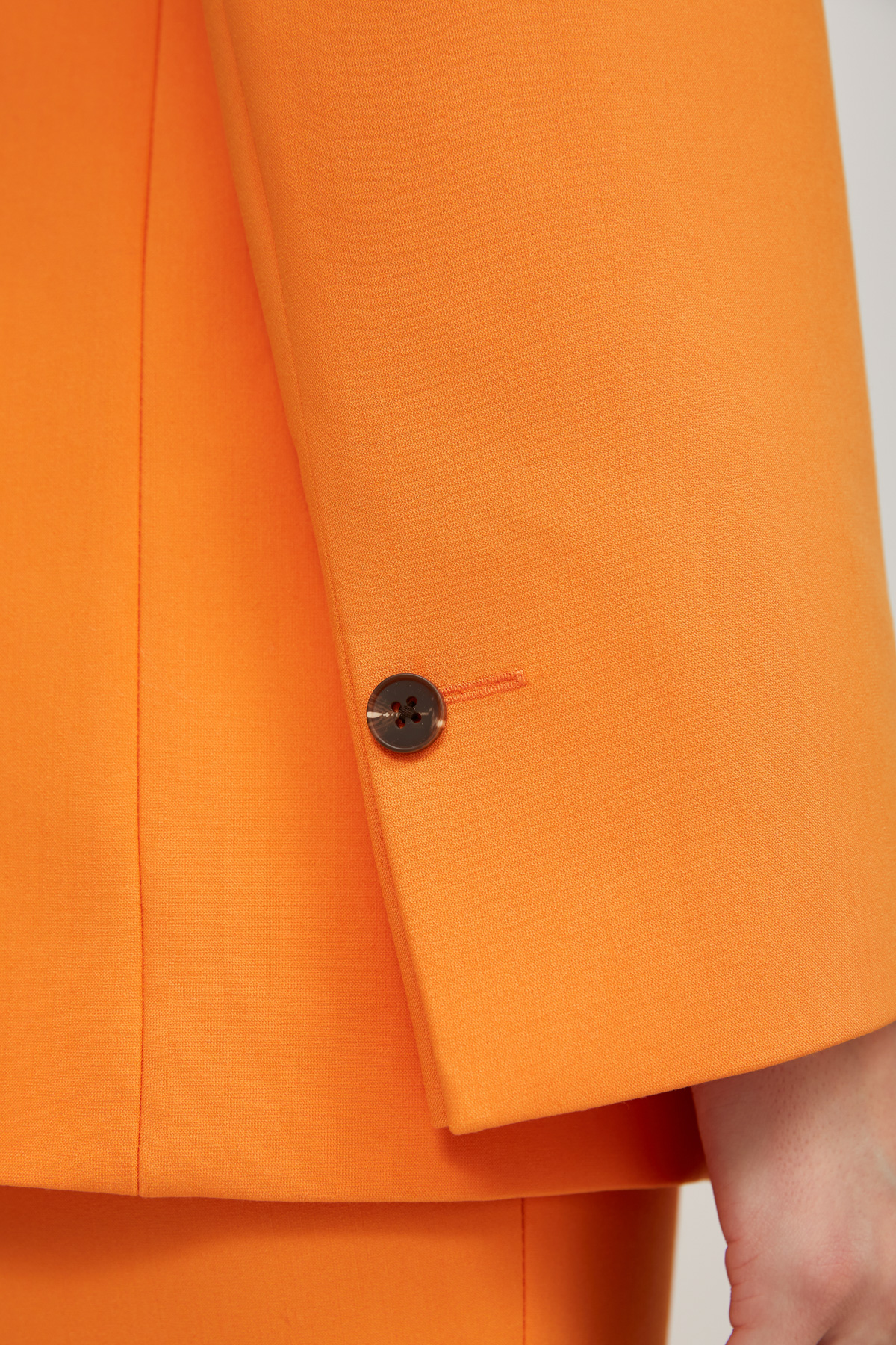 Single-breasted straight-cut orange jacket, photo 5