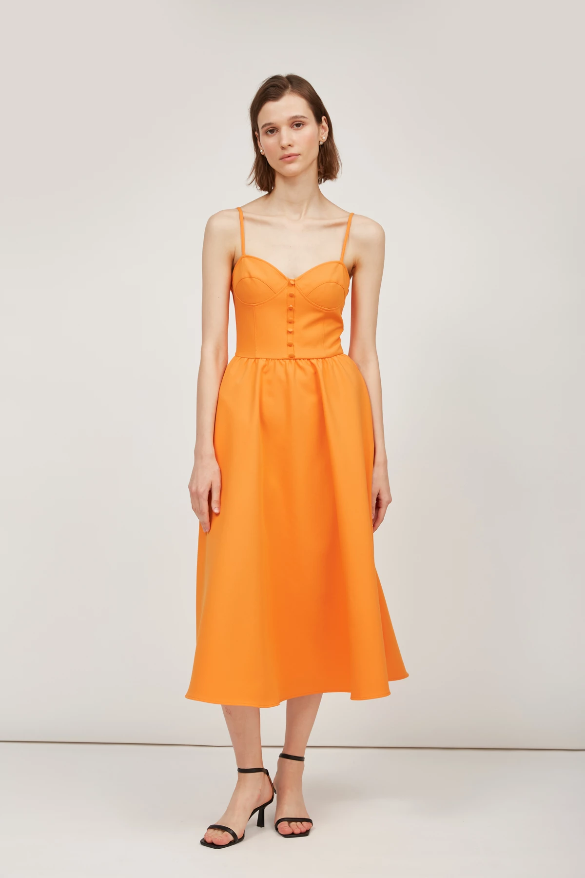 Orange midi dress, photo 2