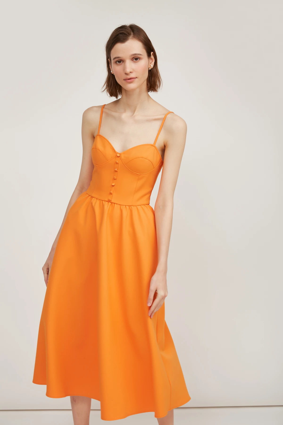 Orange midi dress, photo 3