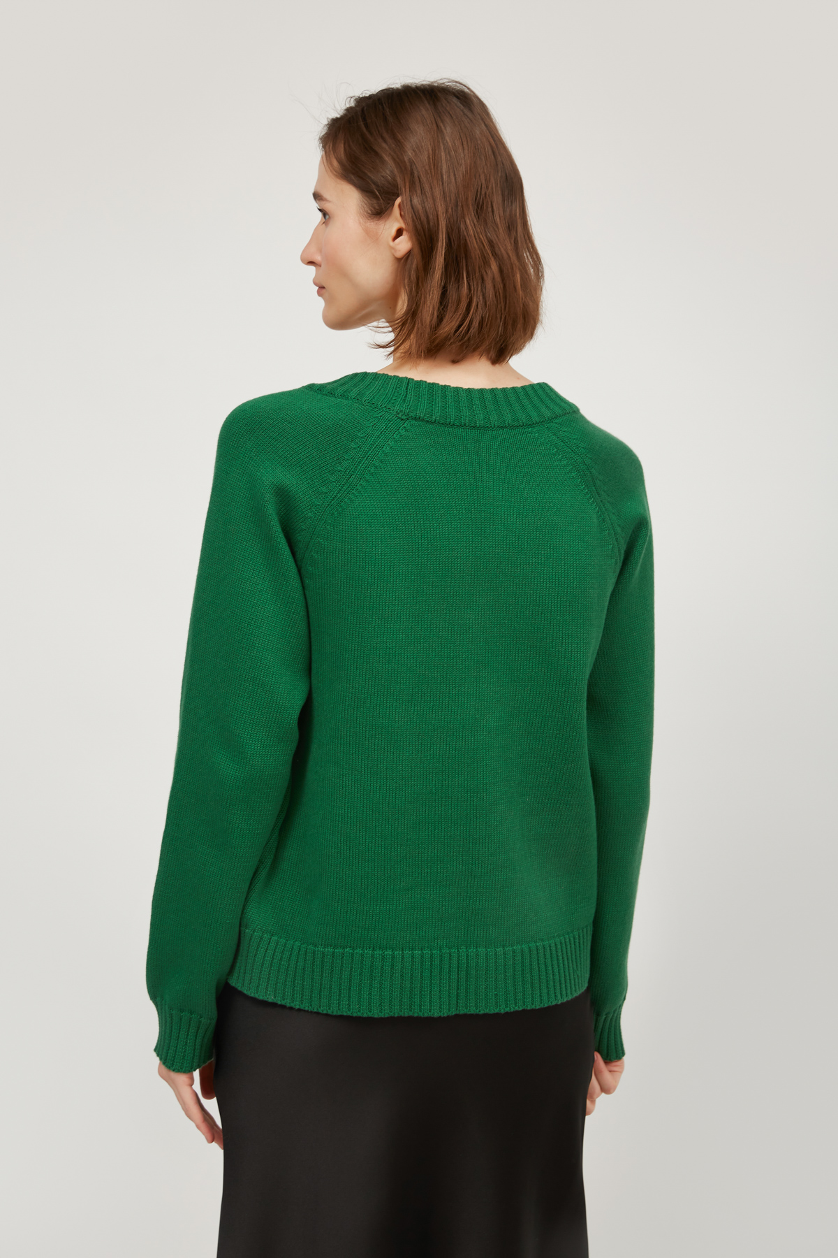 Green cropped knitted cardigan, photo 5