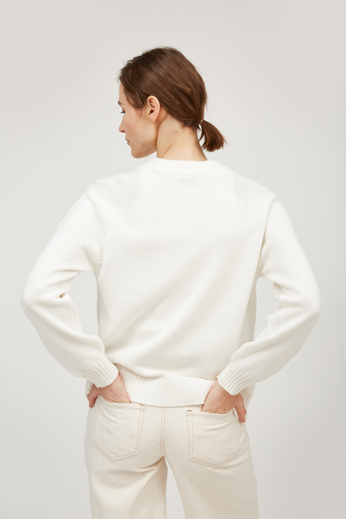 Milky cropped knitted cardigan, photo 5