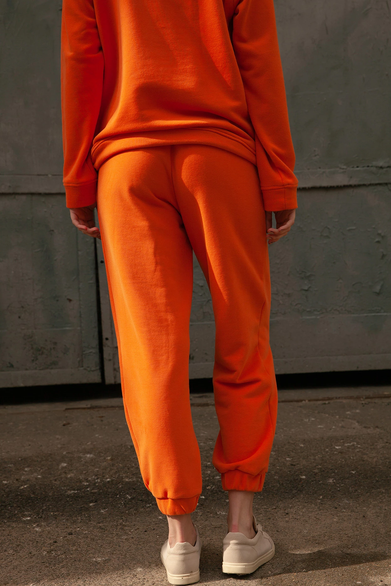 Orange cropped jersey joggers, photo 2