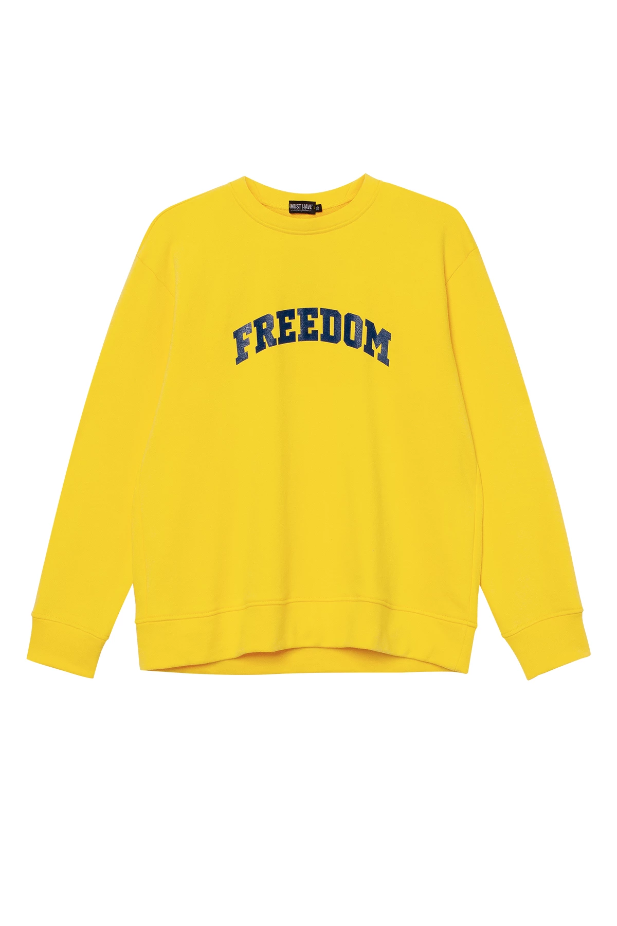 Жёлтый трикотажный свитшот с принтом "Freedom", фото 6