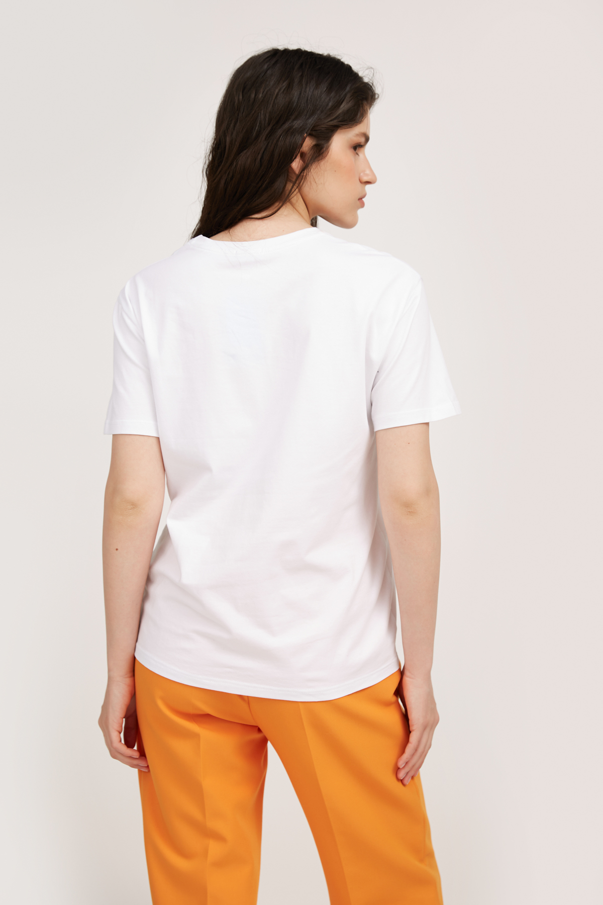 White semi fit basic T-shirt, photo 3
