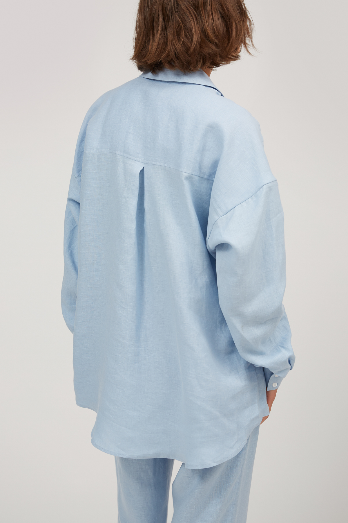 Blue loose-fit linen shirt , photo 5