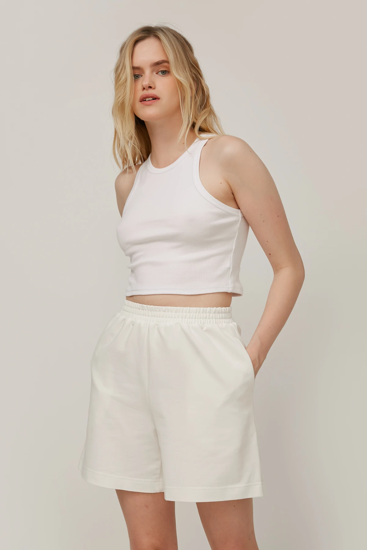 Milky loose-fit jersey shorts, photo 1