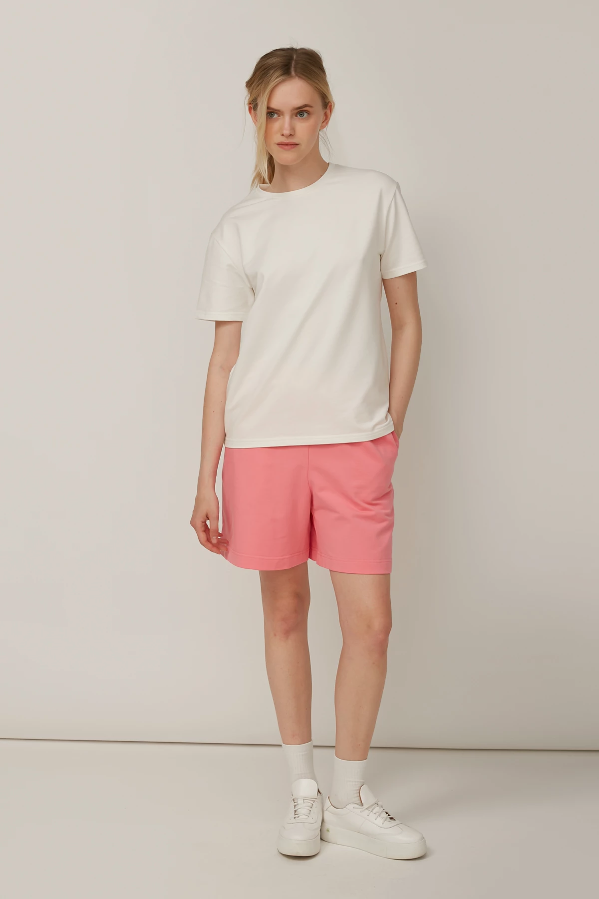 Pink loose-fit jersey shorts, photo 1