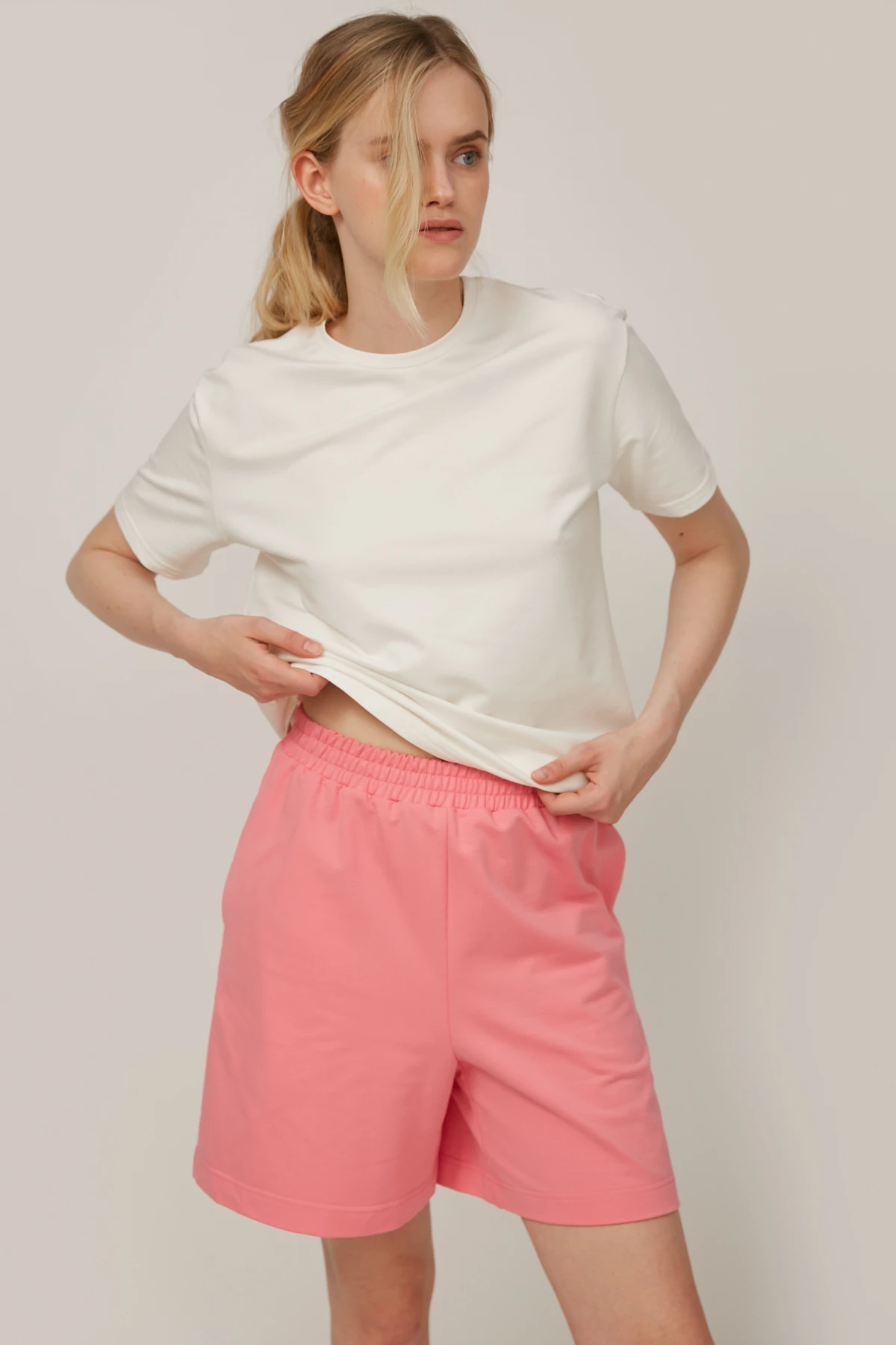Pink loose-fit jersey shorts, photo 3