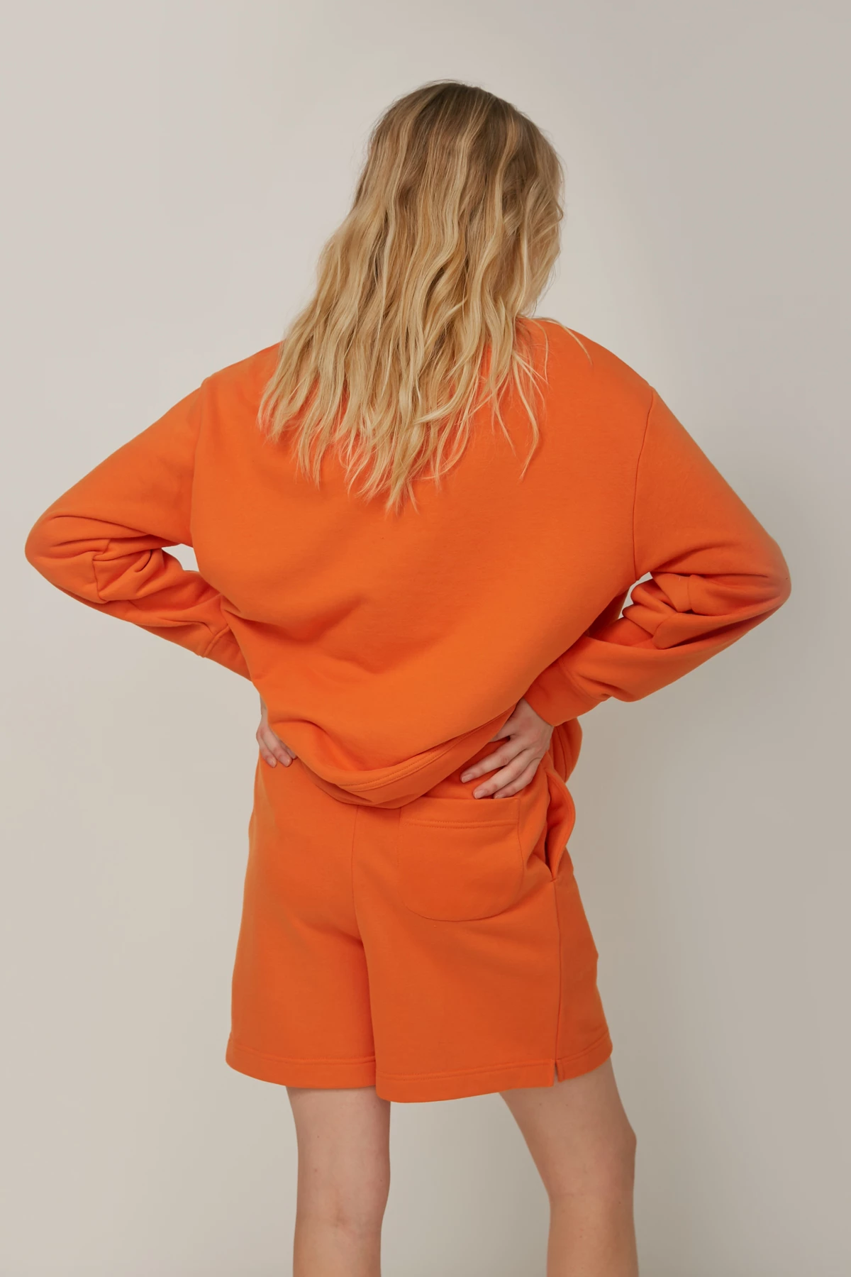 Оранжевые свободные шорты из трикотажа , фото 4