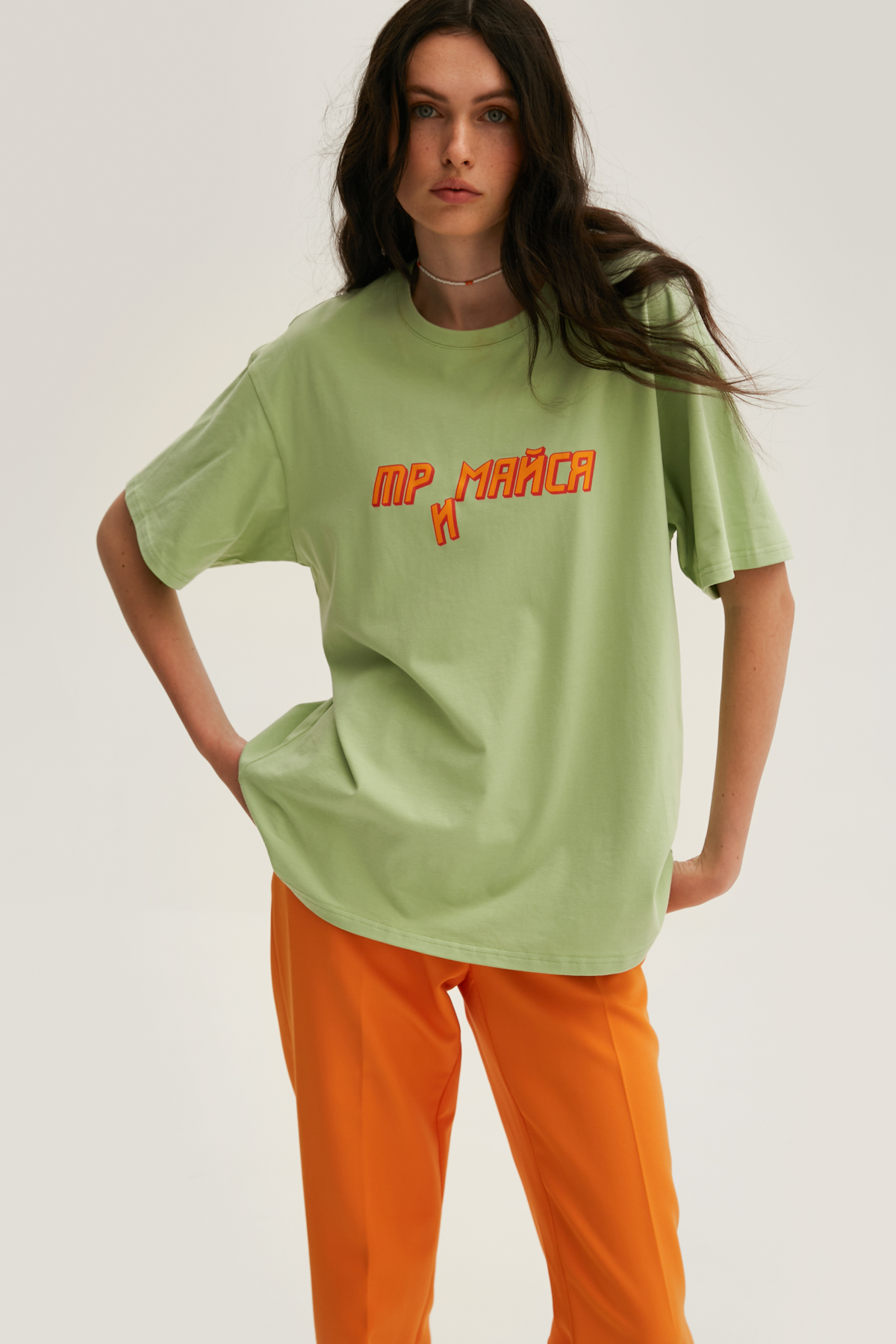 Pistachio unisex T-shirt with "Trymaisia" print MUST HAVE x ROXOLANA, photo 1