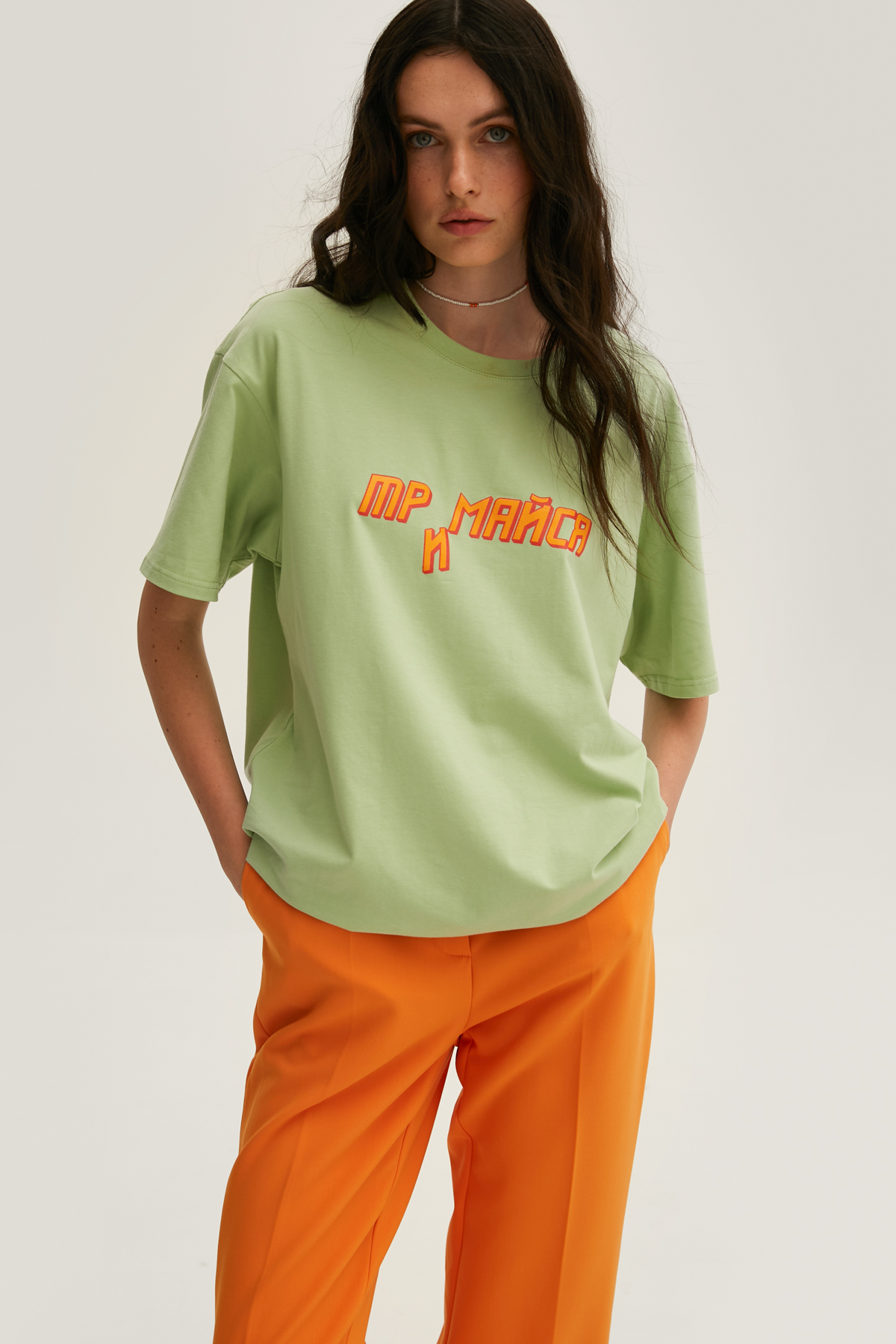 Pistachio unisex T-shirt with "Trymaisia" print MUST HAVE x ROXOLANA, photo 3