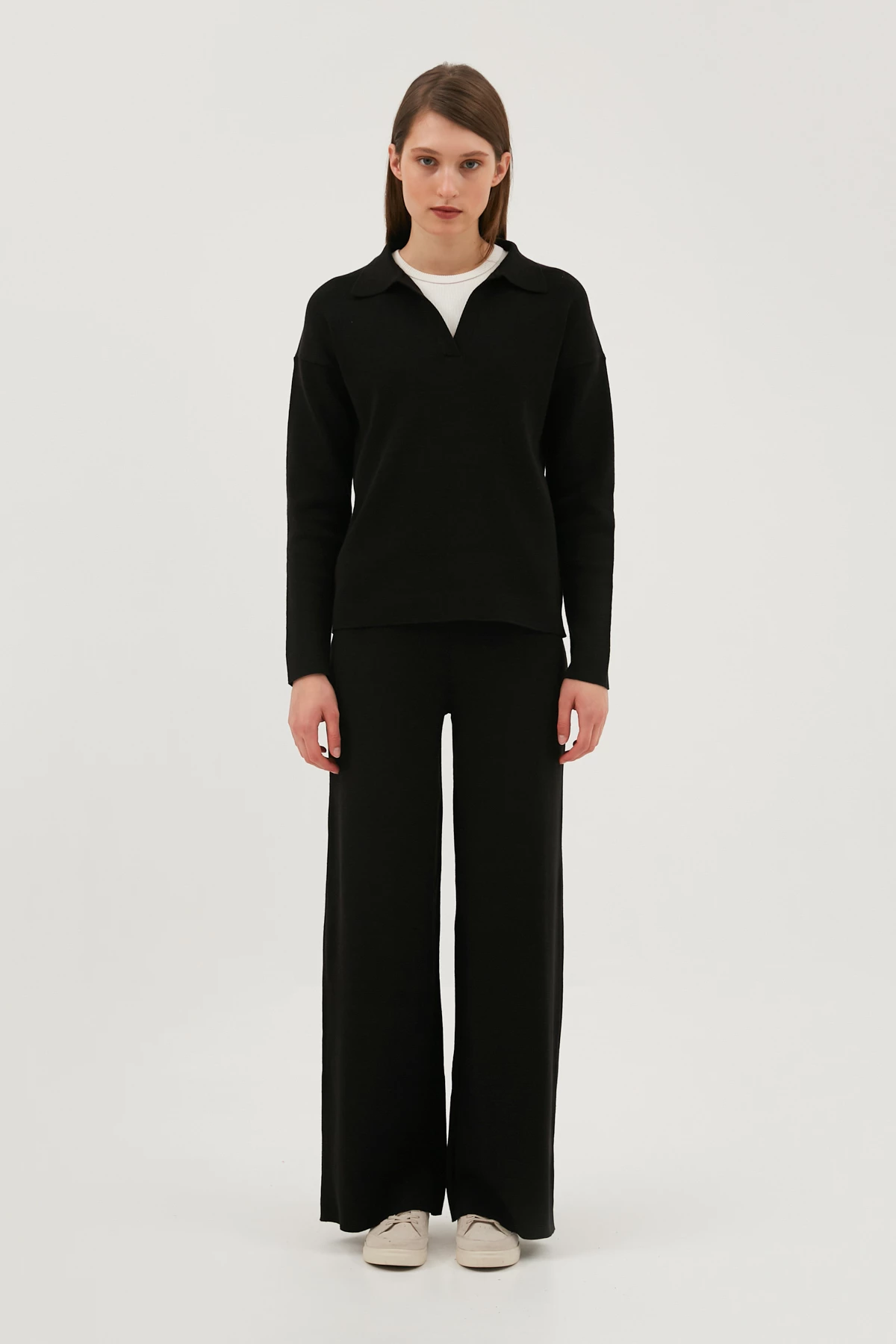 Black knitted pants with viscose, photo 1