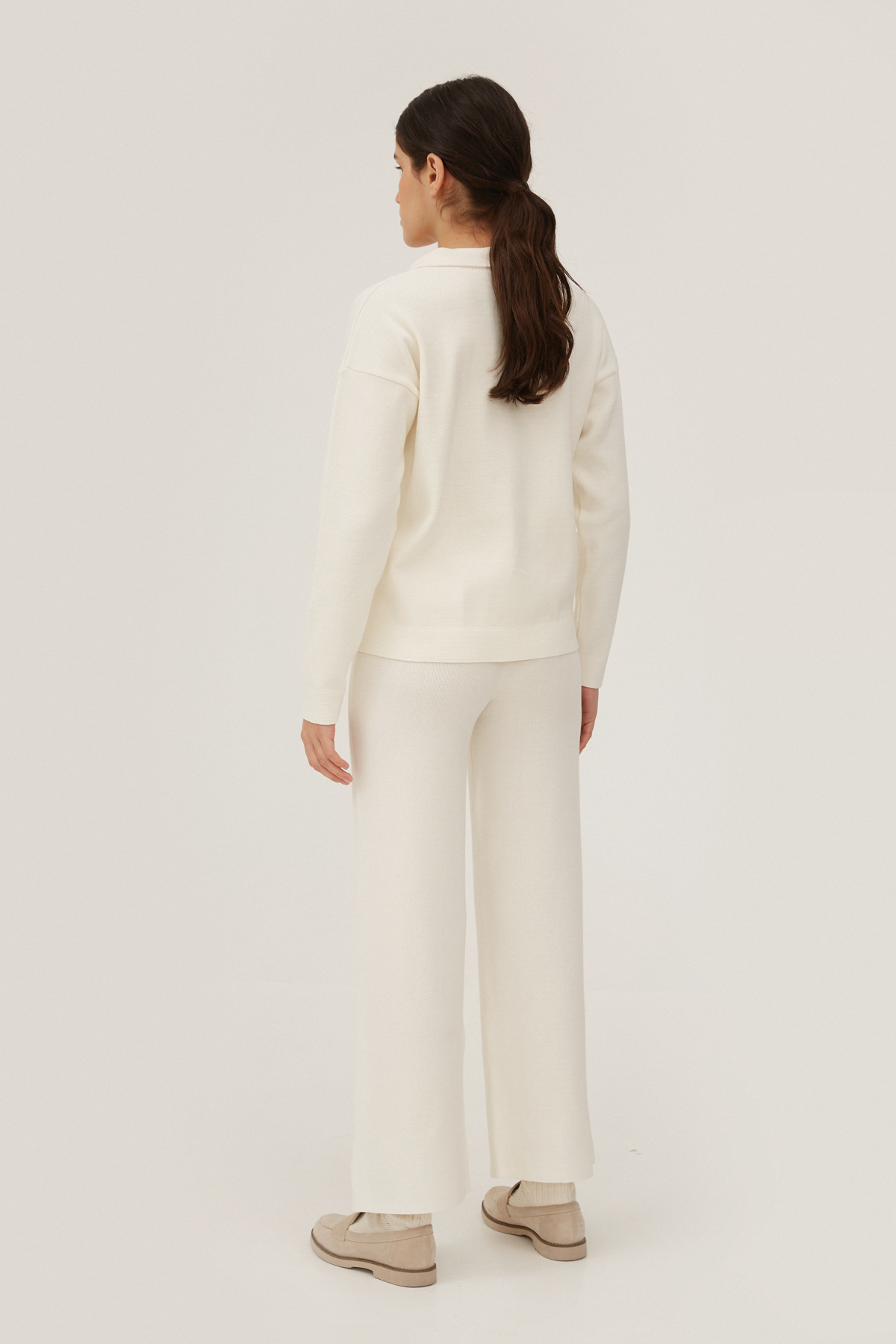 Milky cropped knitted pants with viscose, photo 4