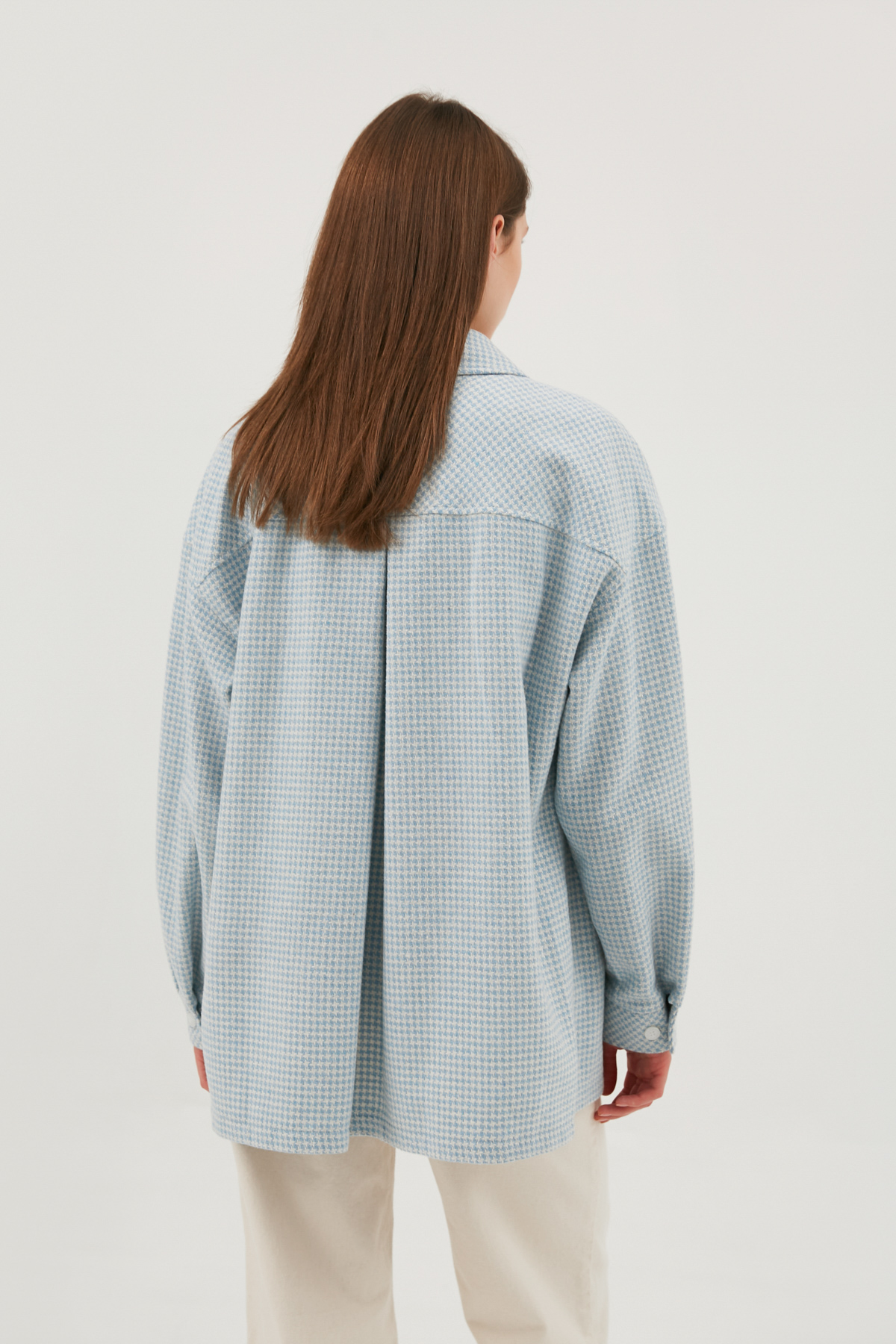 Blue-white plaid flannel top shirt, photo 6