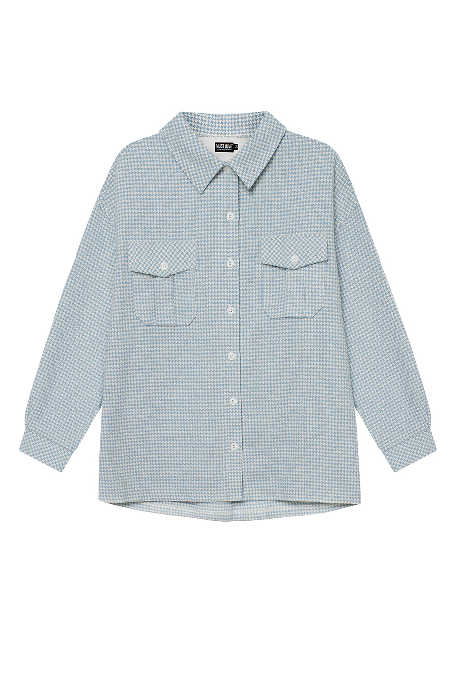 Blue-white plaid flannel top shirt, photo 7