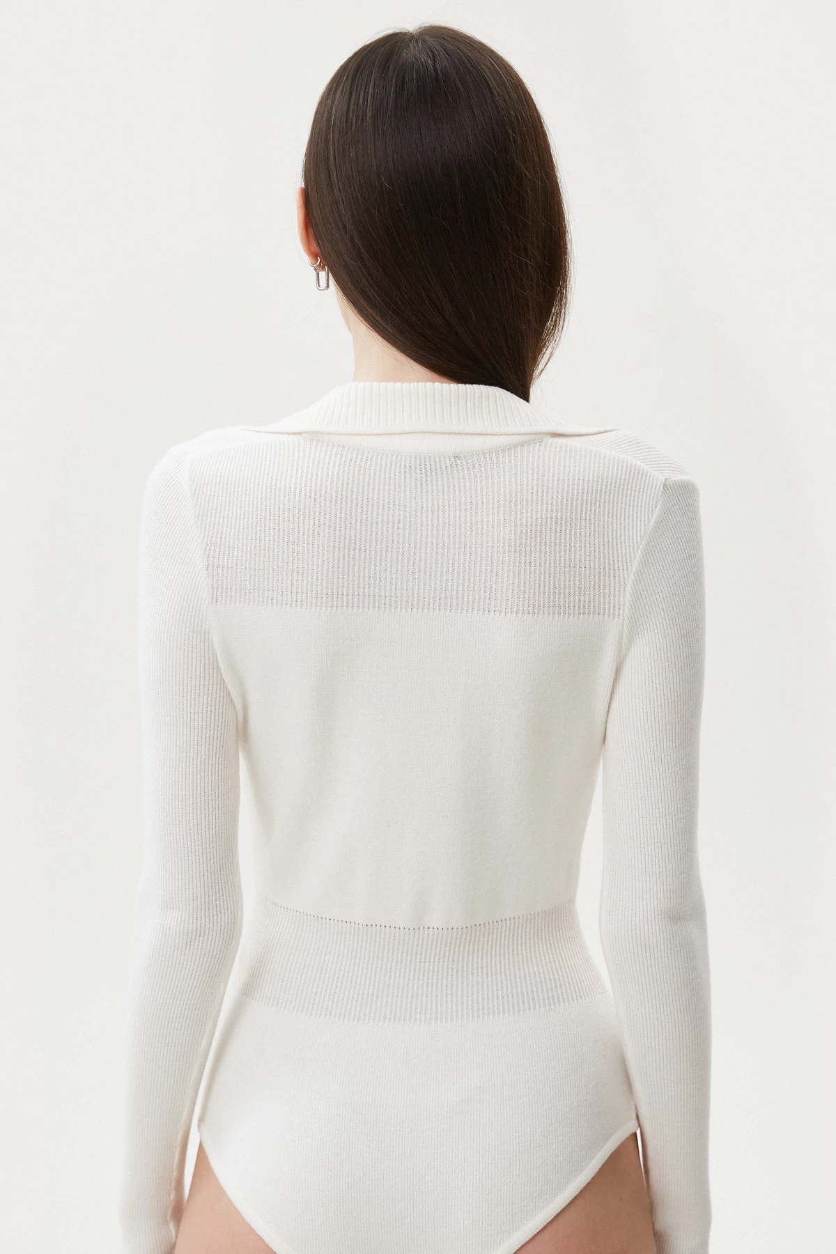 Milky knitted bodysuit with viscose, photo 4
