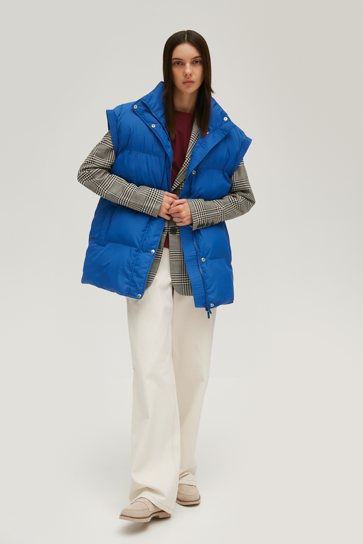 Straight blue quilted vest, photo 4