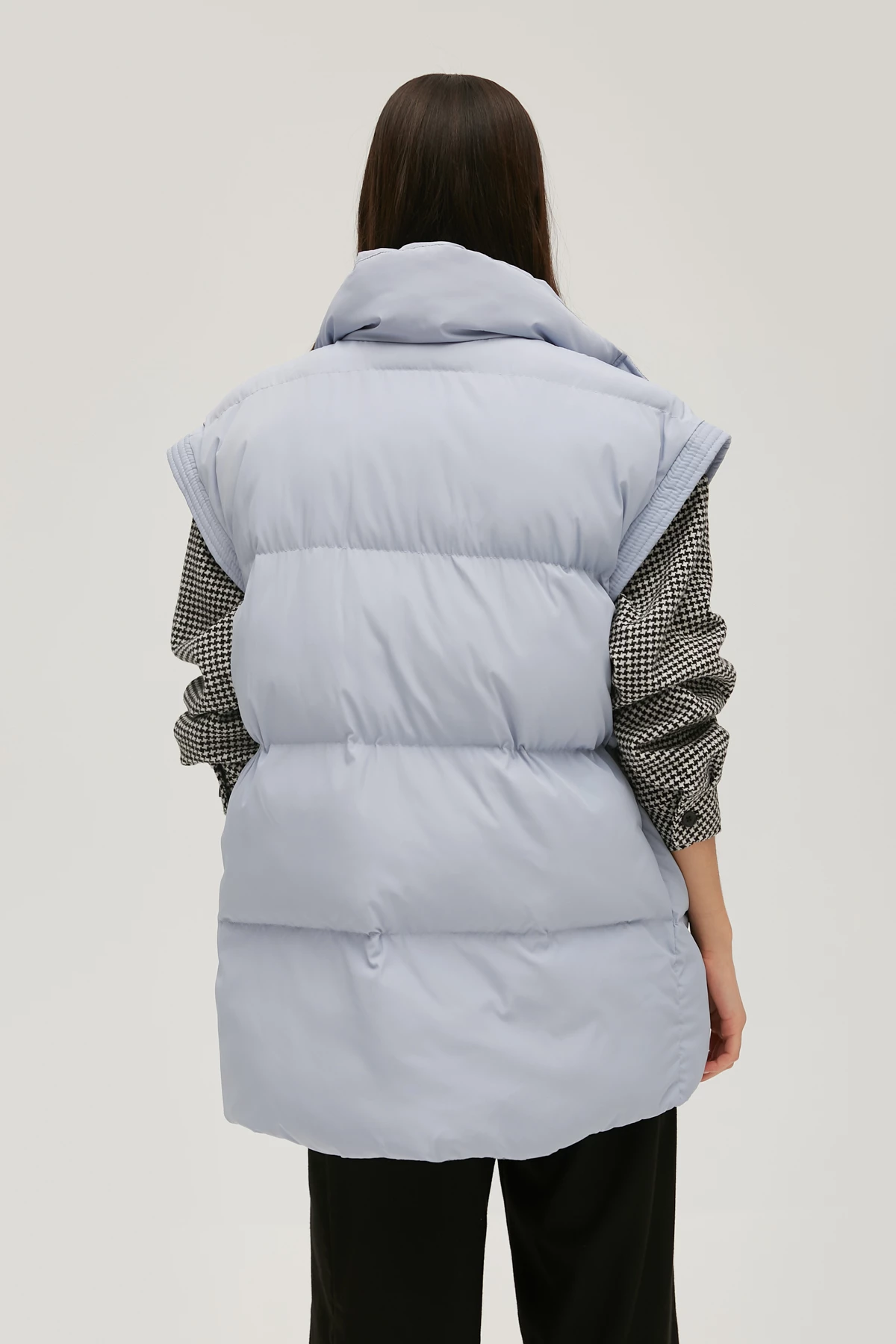 Straight light blue quilted vest, photo 4