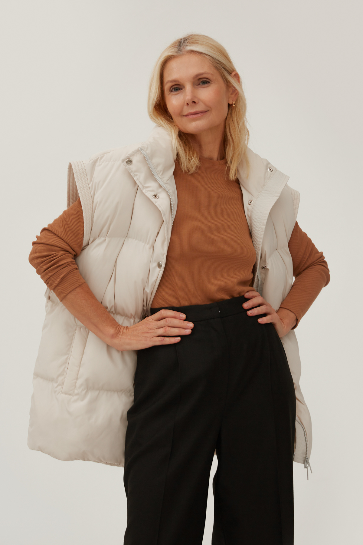 Straight milky quilted vest, photo 7