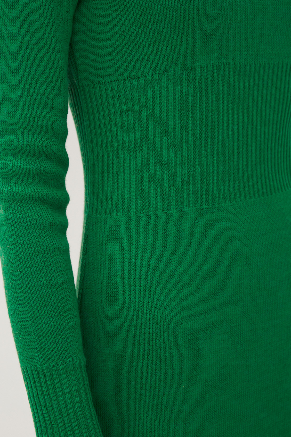 Зеленое вязаное платье миди из шерсти, фото 4