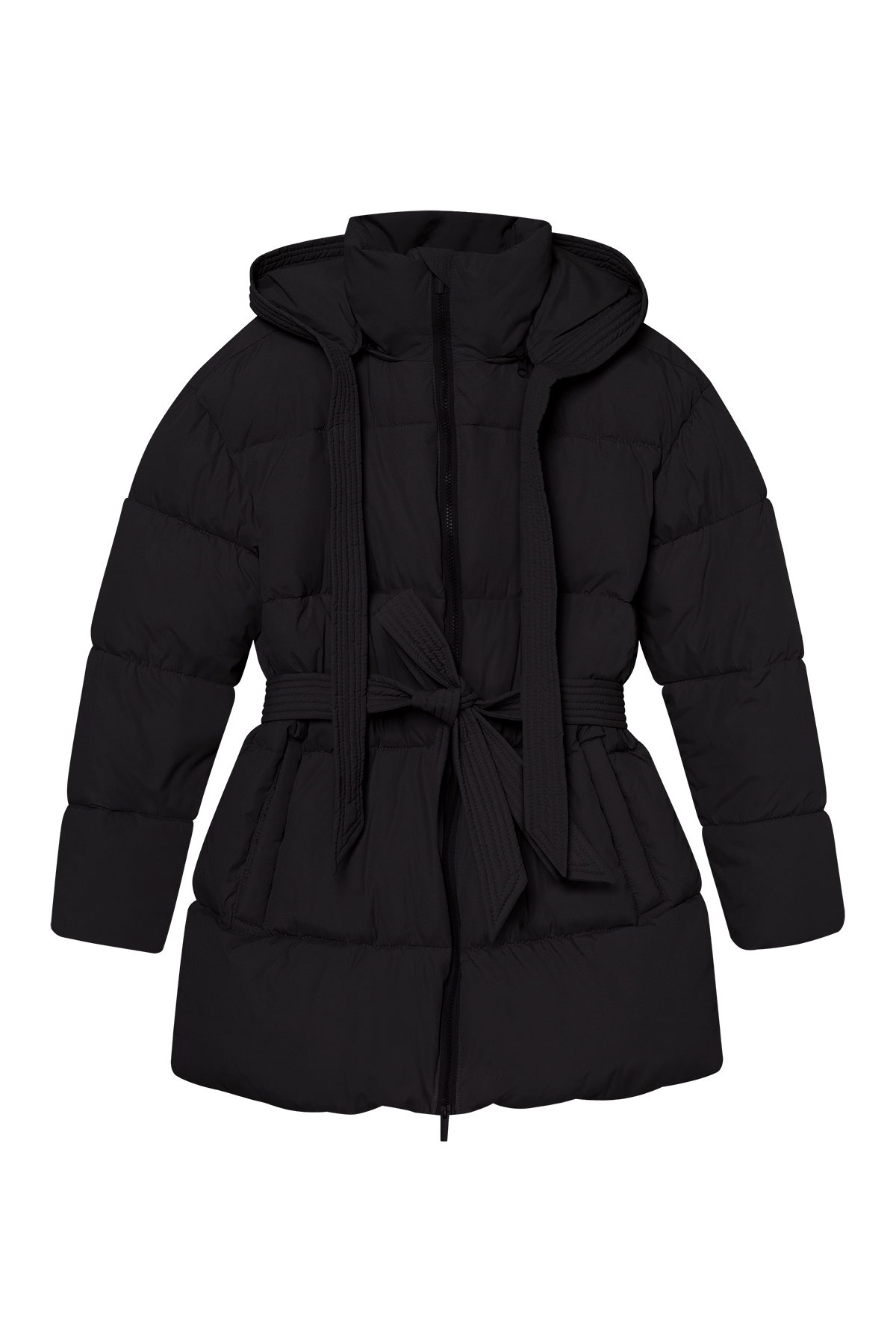Black quilted jacket with a detachable hood, photo 7