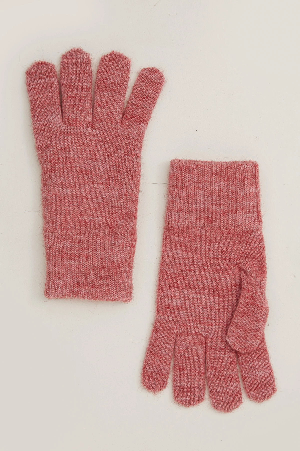 В'язані рукавиці з вовни рожевого кольору, фото 2