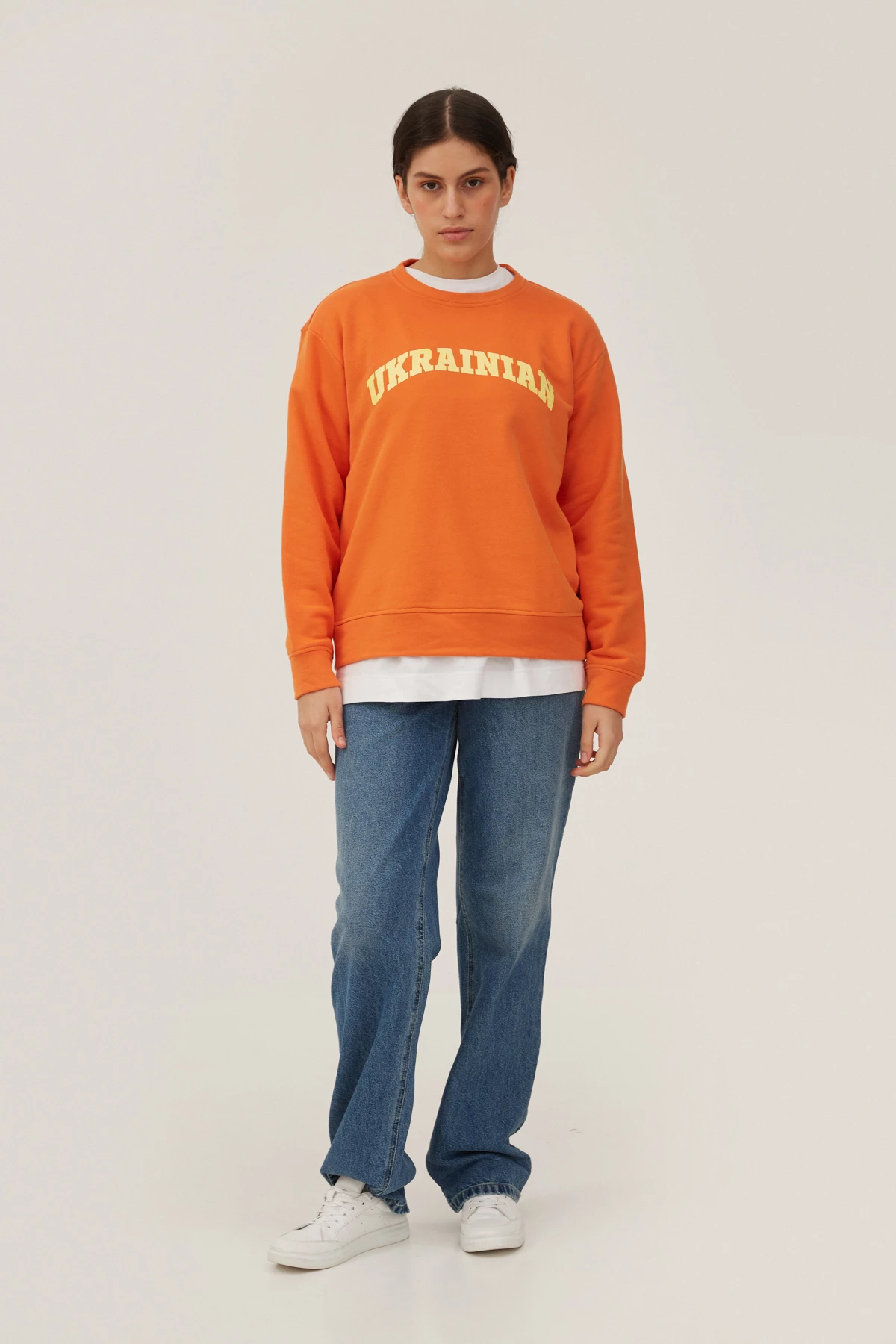 Orange jersey sweatshirt with print "Ukrainian", photo 2