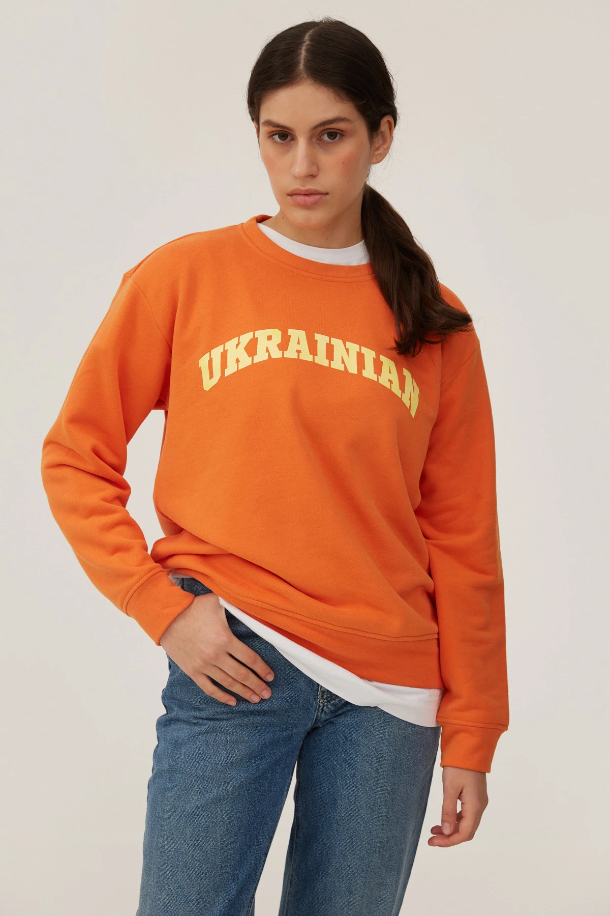 Orange jersey sweatshirt with print "Ukrainian", photo 3