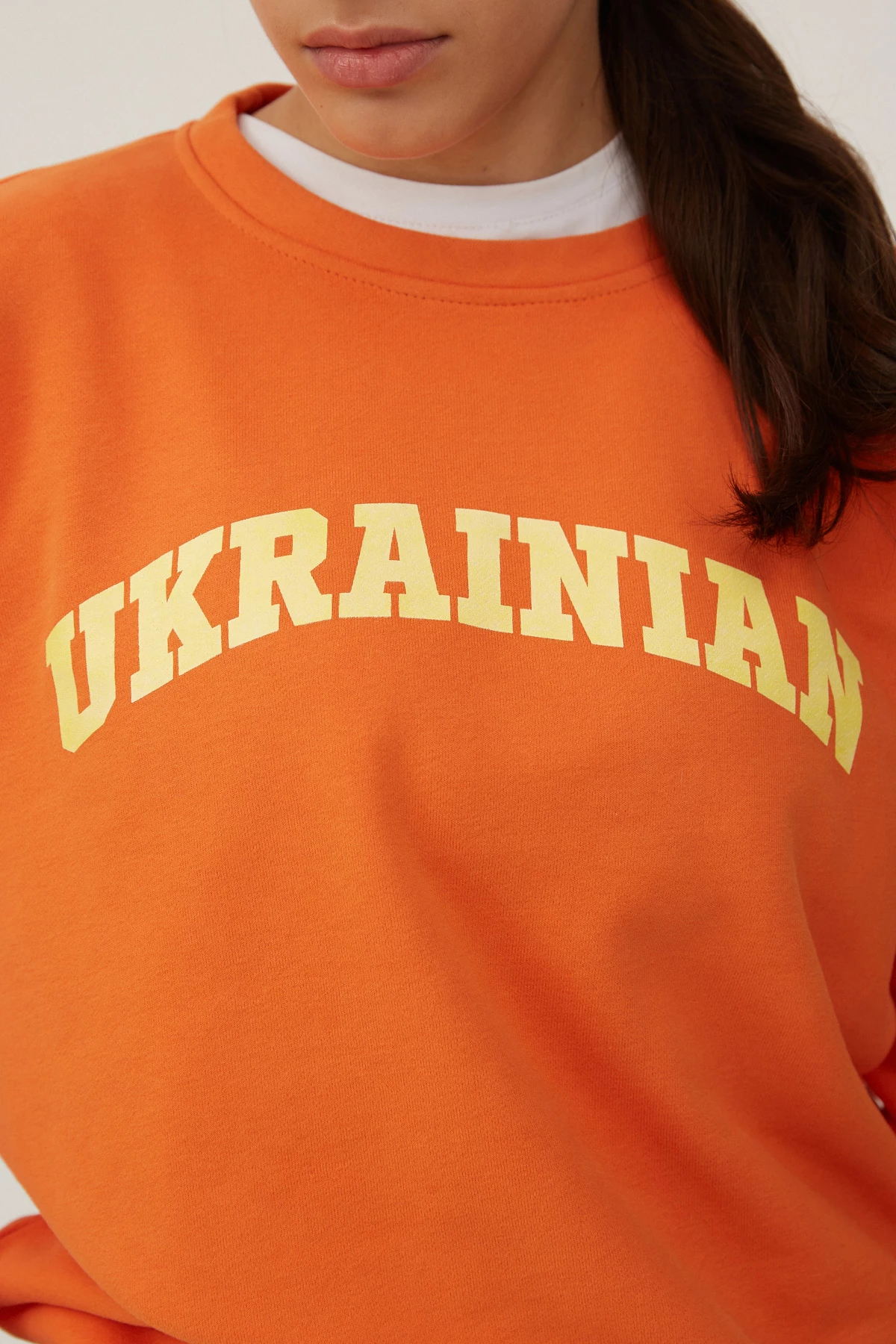 Orange jersey sweatshirt with print "Ukrainian", photo 4