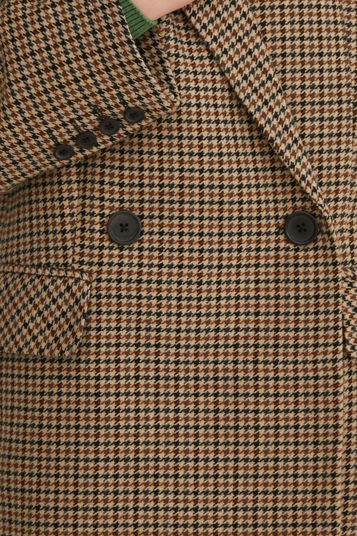 Double-breasted jacket in houndstooth pattern with wool, photo 7