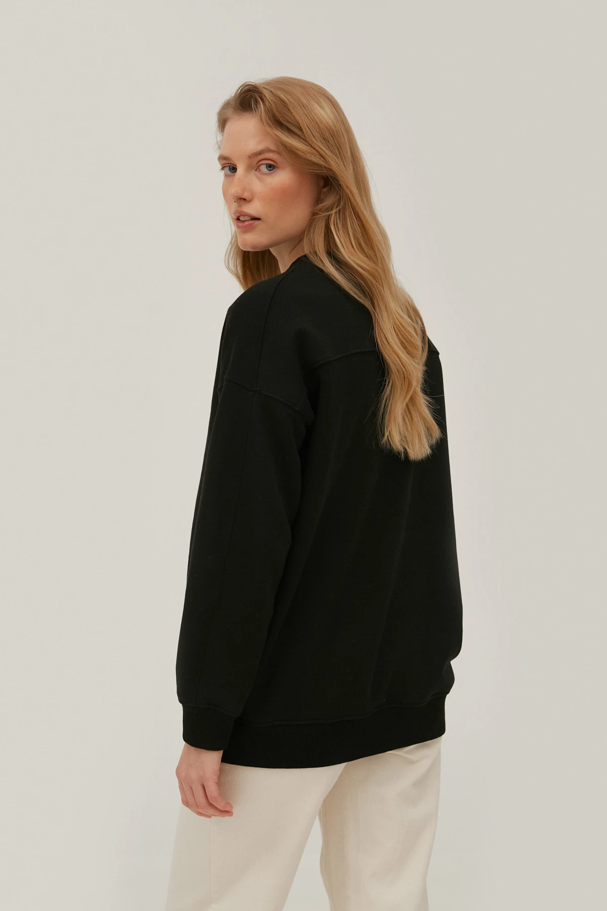 Black fleece jersey sweatshirt with "Spoiler" print, photo 5