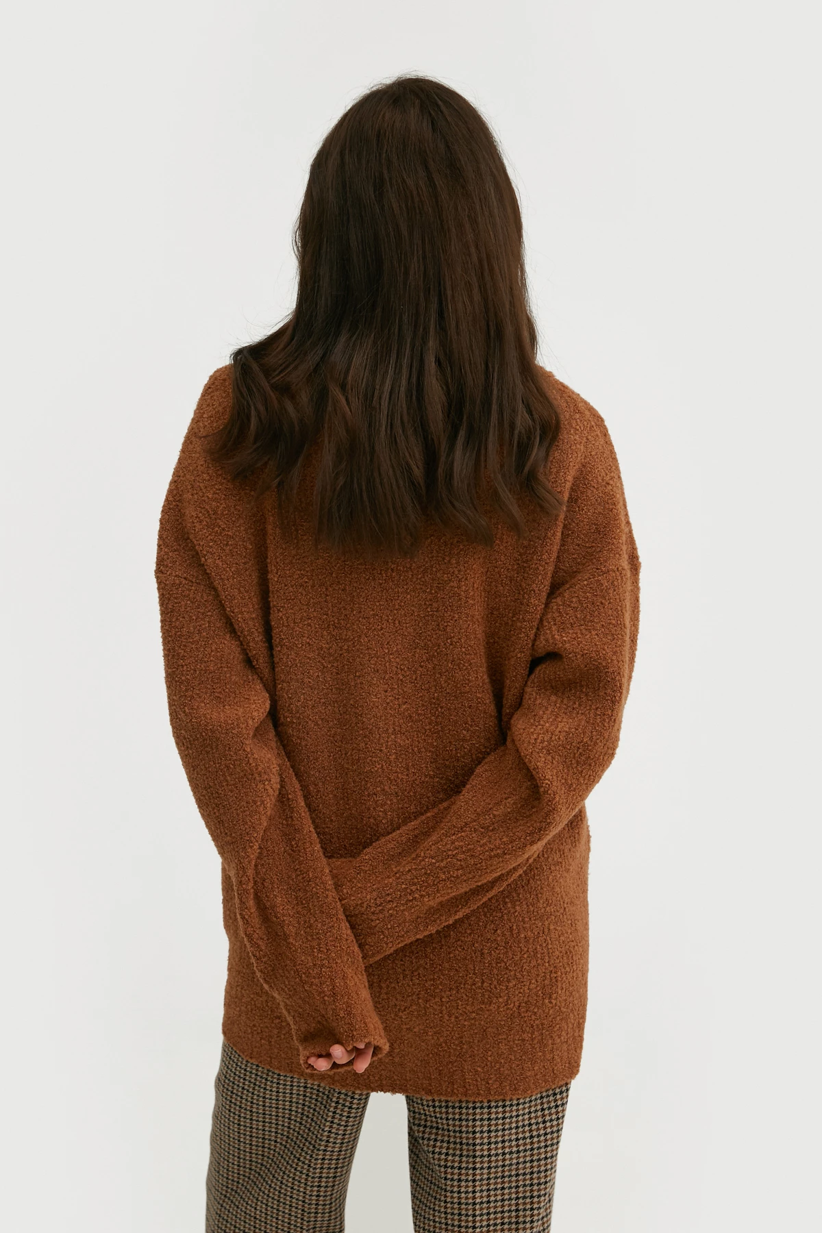 Brown knitted cardigan with wool, photo 4