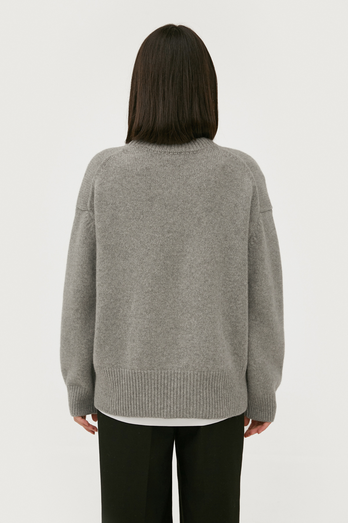 Cashmere grey loose-fit sweater, photo 5