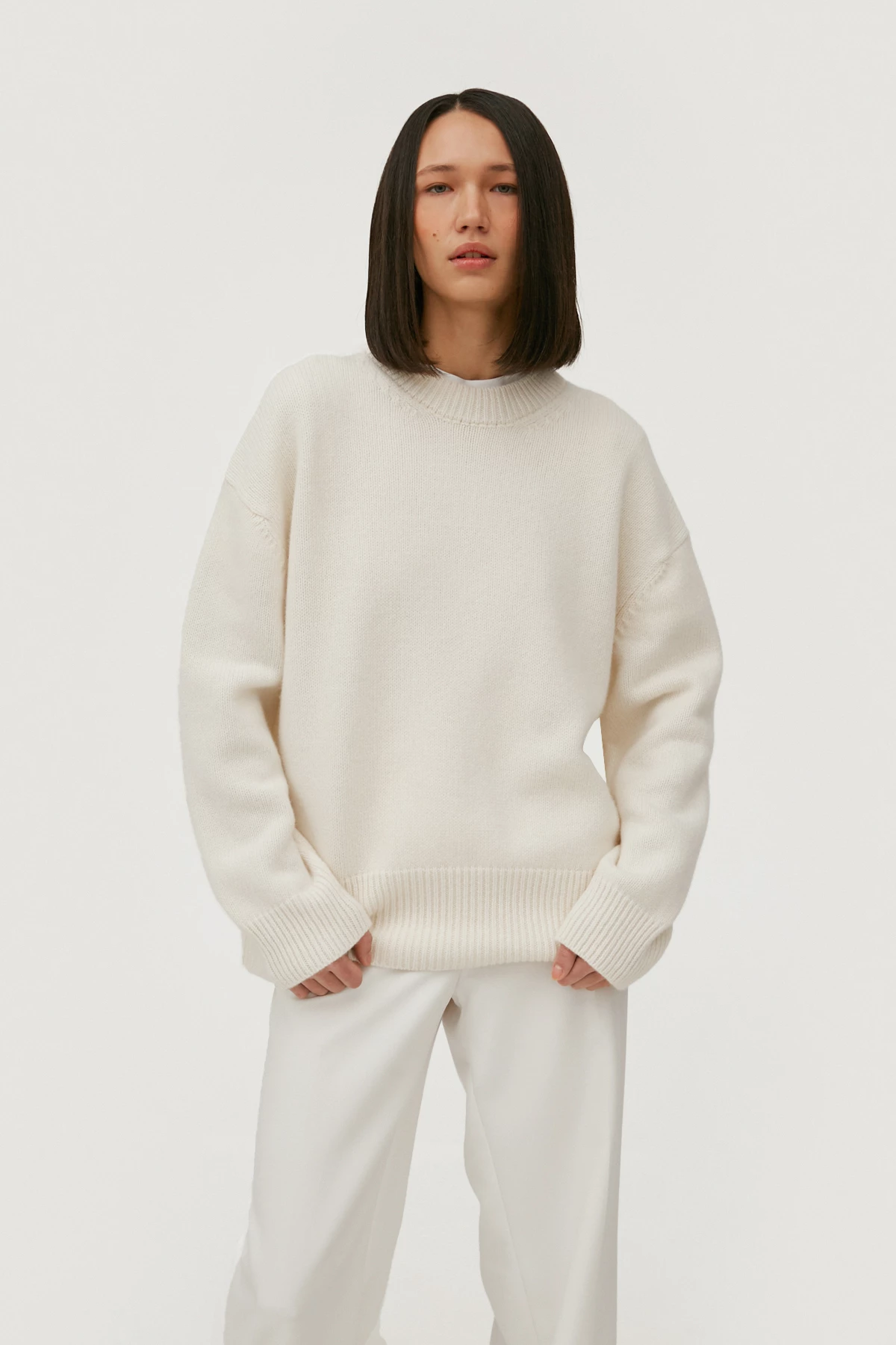 Cashmere milky loose-fit sweater, photo 1