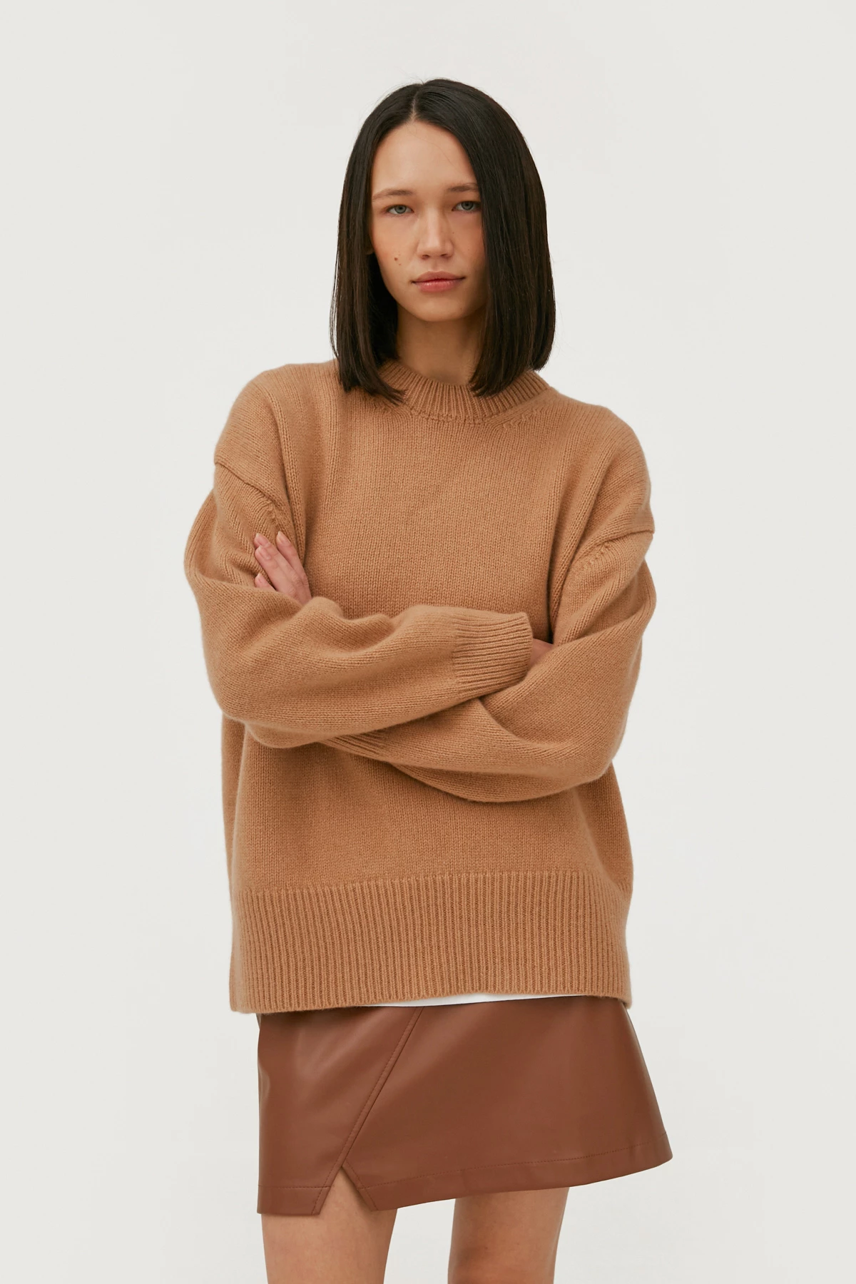 Кашеміровий карамельний об'ємний светр, фото 1