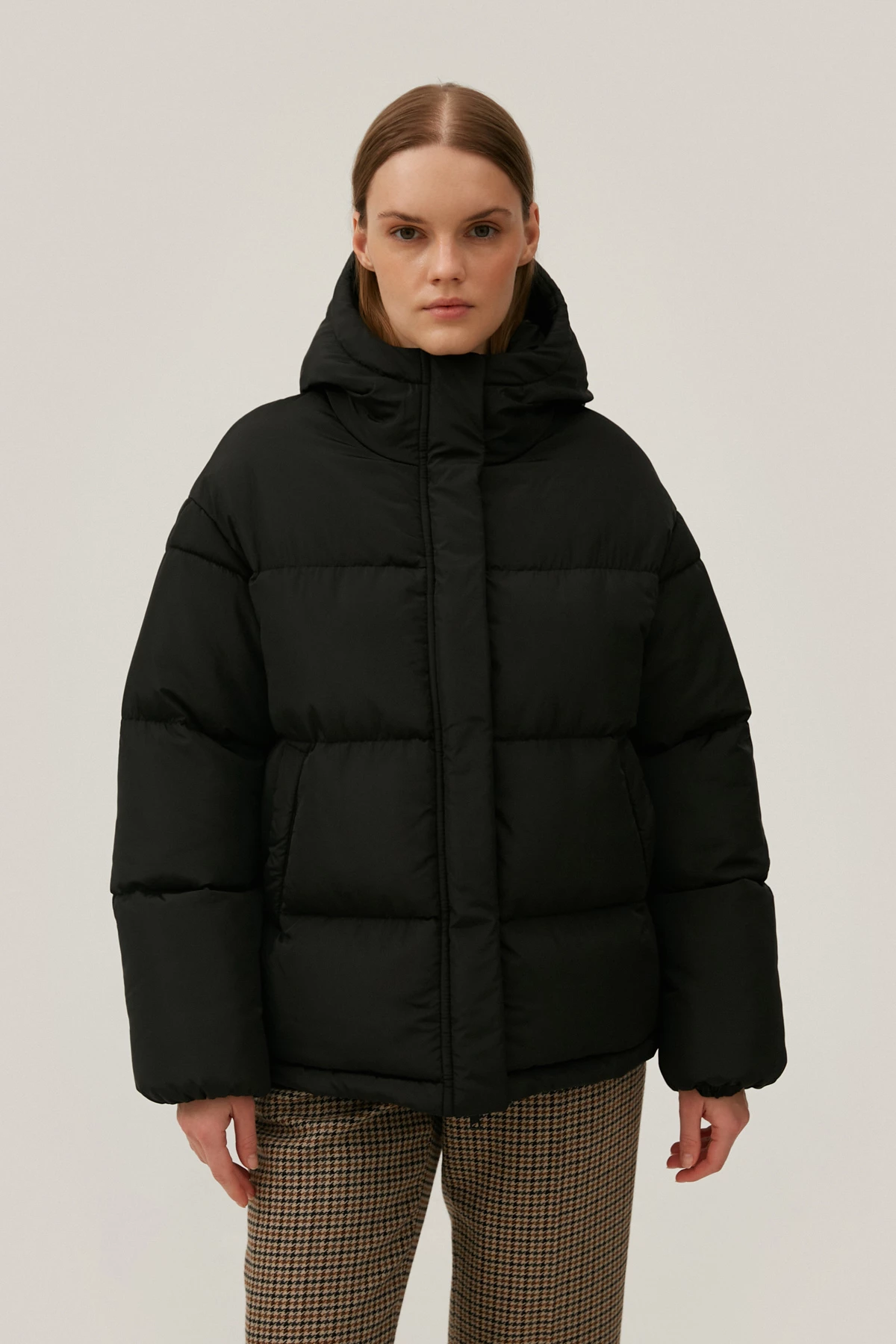 Black quilted jacket with eco-down insulation, photo 3
