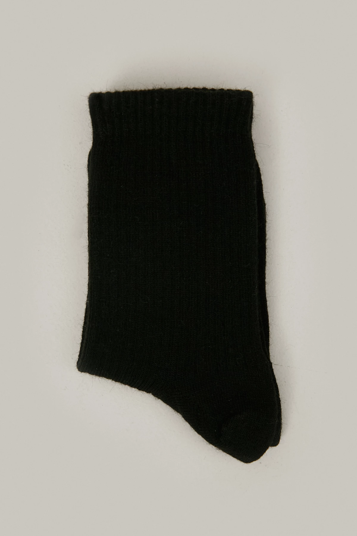 Чорні високі шкарпетки в рубчик з вовною, фото 1
