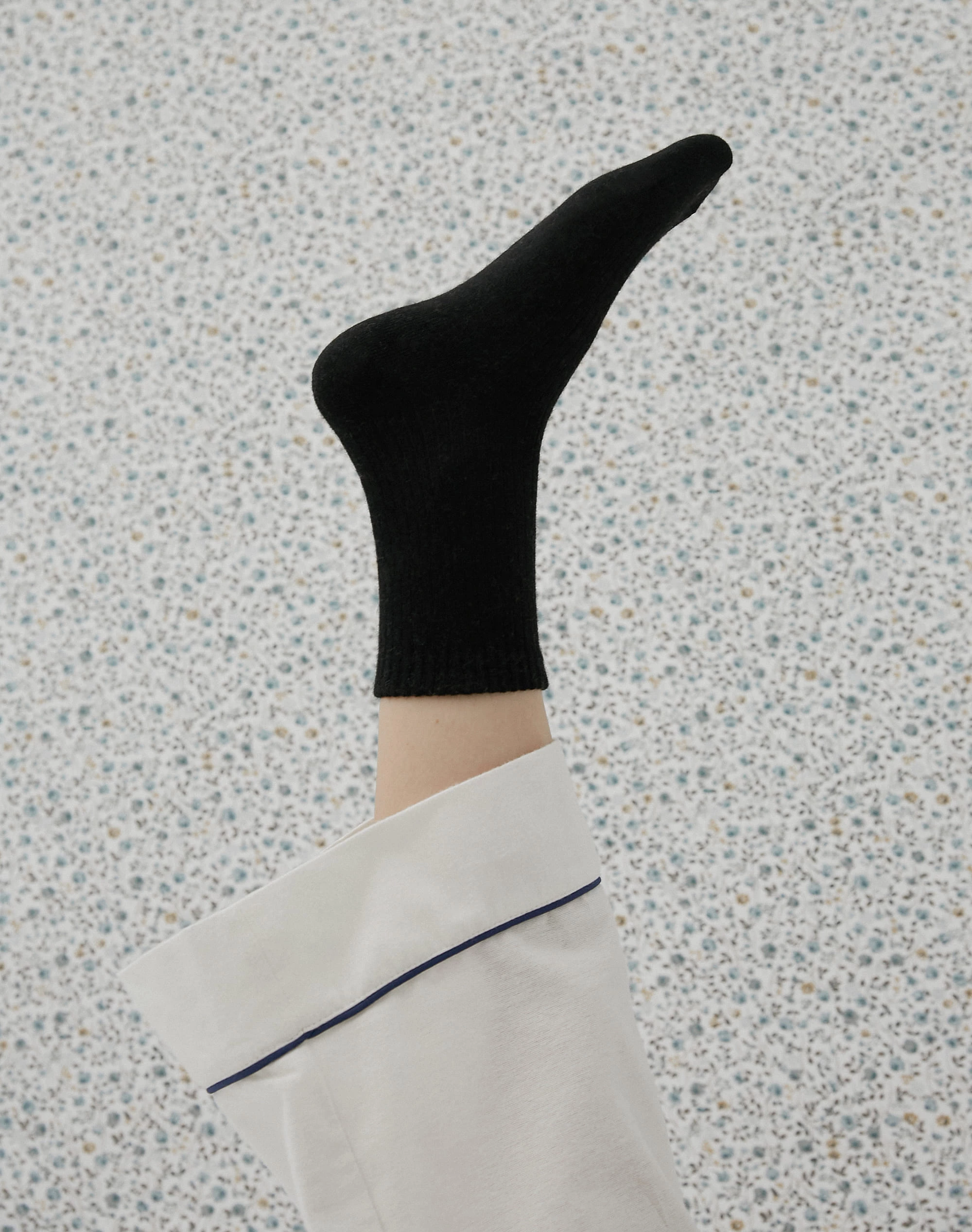 Чорні високі шкарпетки в рубчик з вовною, фото 2