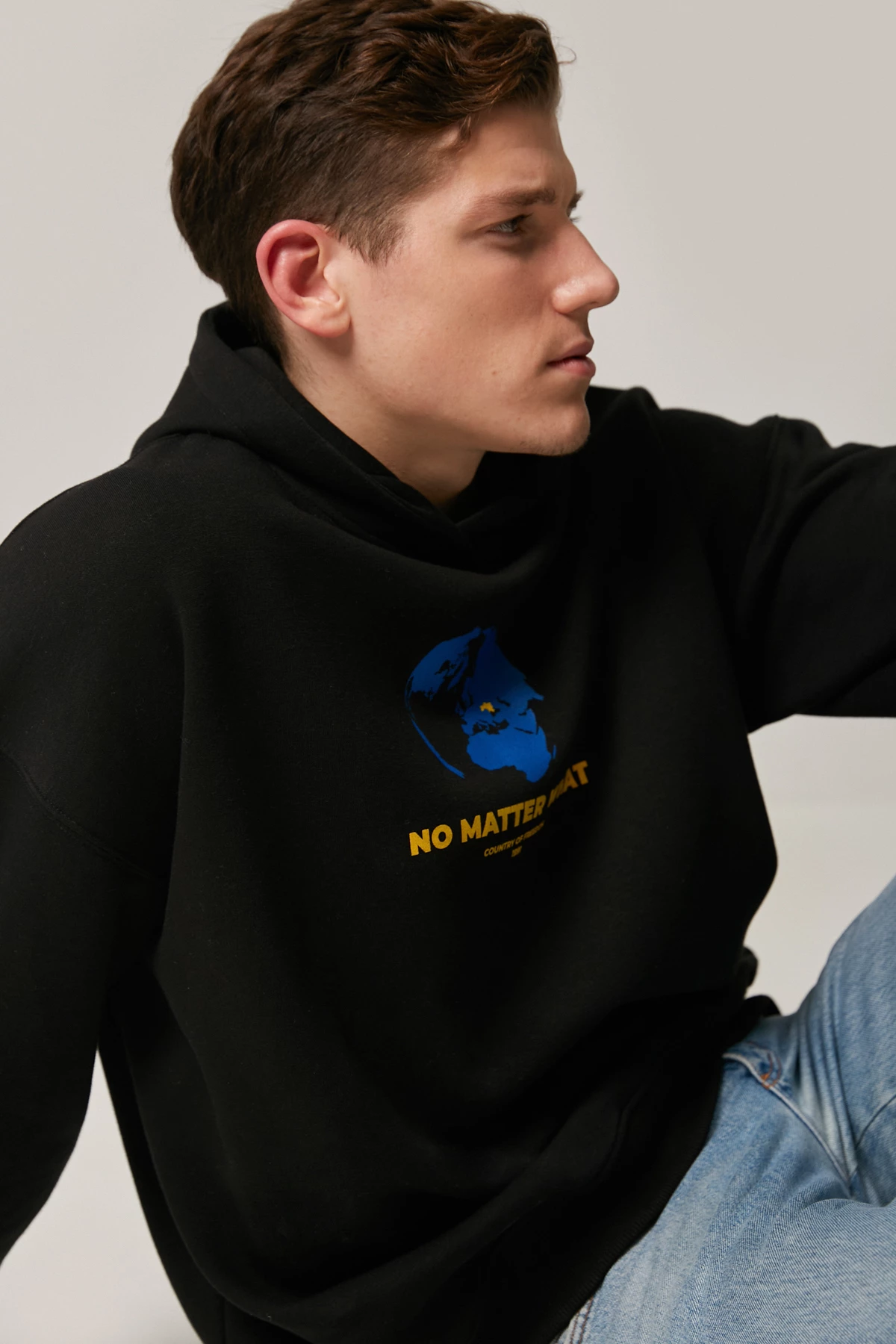 Black jersey unisex hoodie "No matter what", photo 12