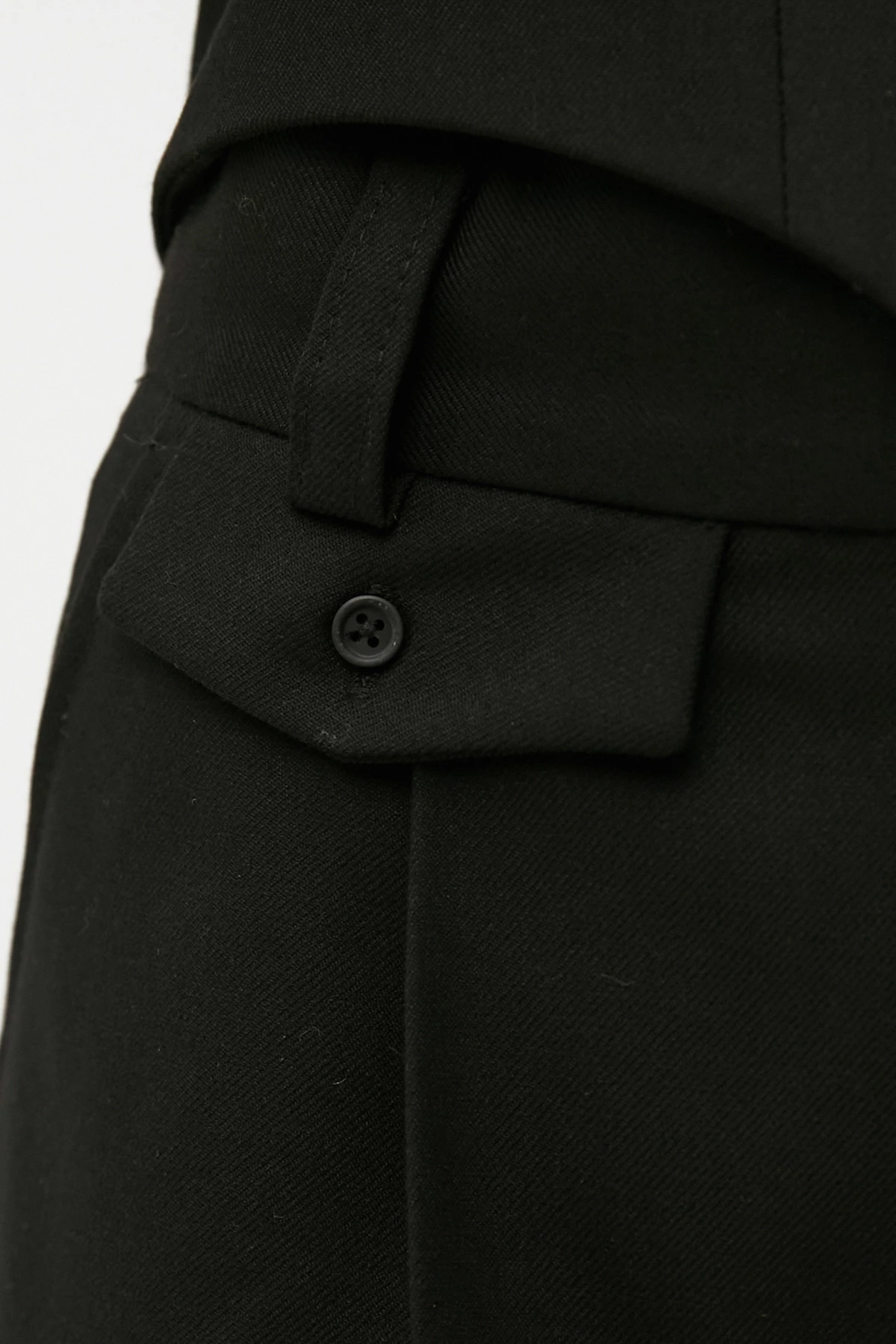 Tapered black pants made of suiting fabric with wool, photo 3